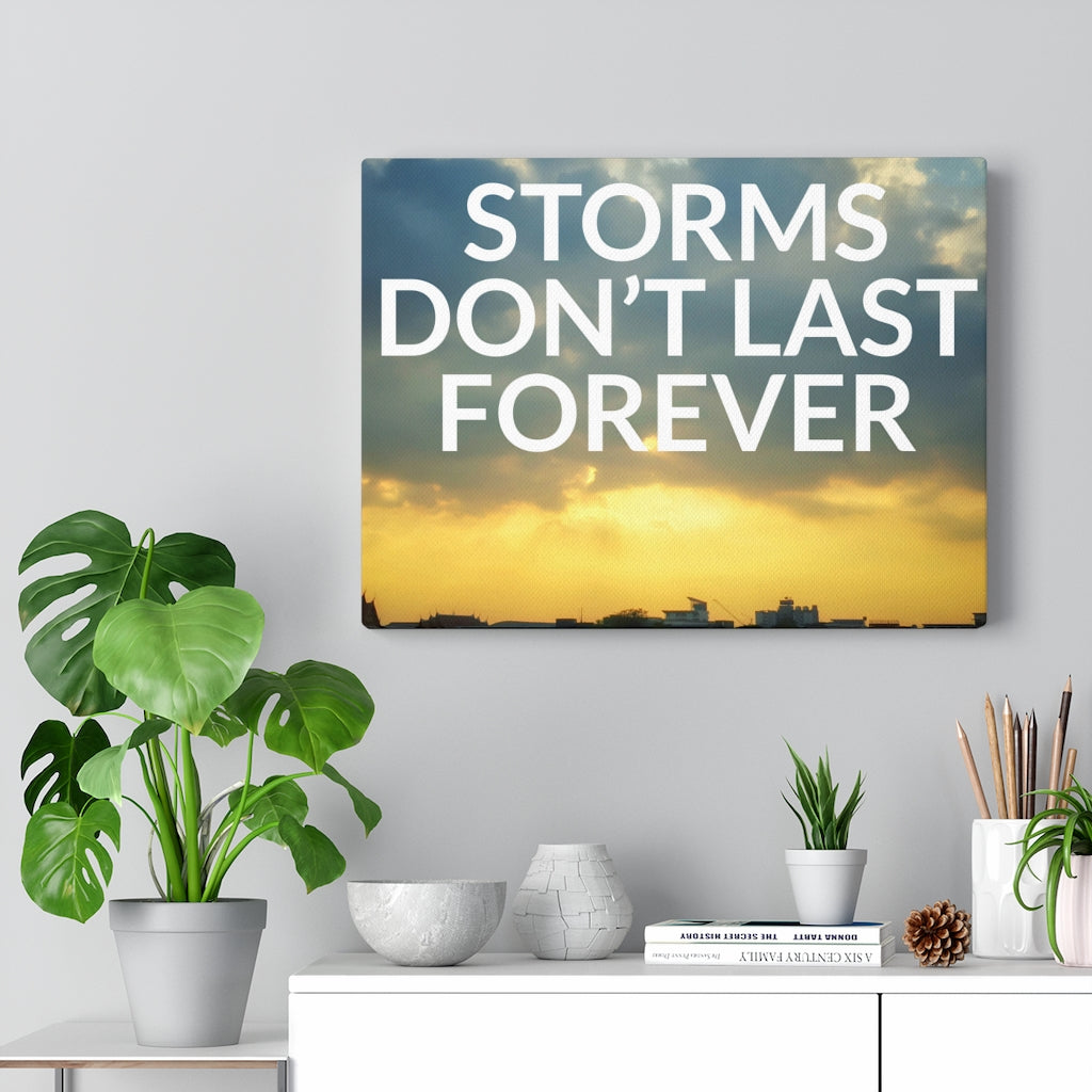 Scripture Walls Inspirational Wall Art Storms Don't Last Forever Clouds Motivational Print Ready to Hang Artwork Unframed-Express Your Love Gifts