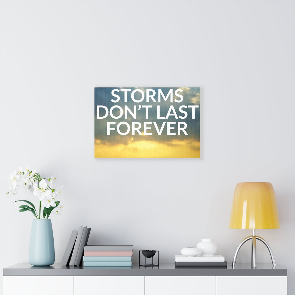 Scripture Walls Inspirational Wall Art Storms Don't Last Forever Clouds Motivational Print Ready to Hang Artwork Unframed-Express Your Love Gifts