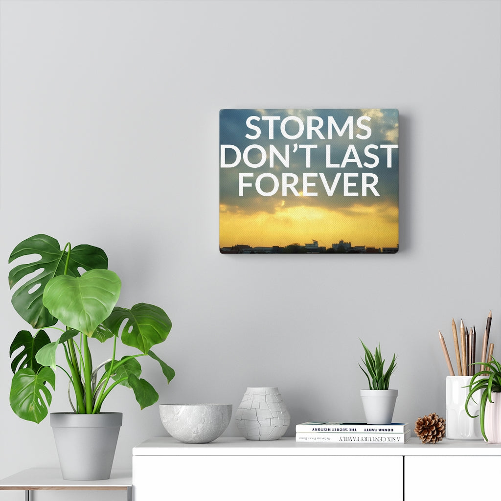 Scripture Walls Inspirational Wall Art Storms Don't Last Forever Clouds Motivational Print Ready to Hang Artwork Unframed-Express Your Love Gifts