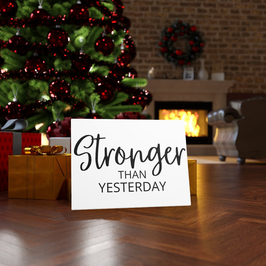 Scripture Walls Inspirational Wall Art Stronger Than Yesterday Wall Art Motivation Wall Decor for Home Office Gym Inspiring Success Quote Print Ready to Hang Unframed-Express Your Love Gifts