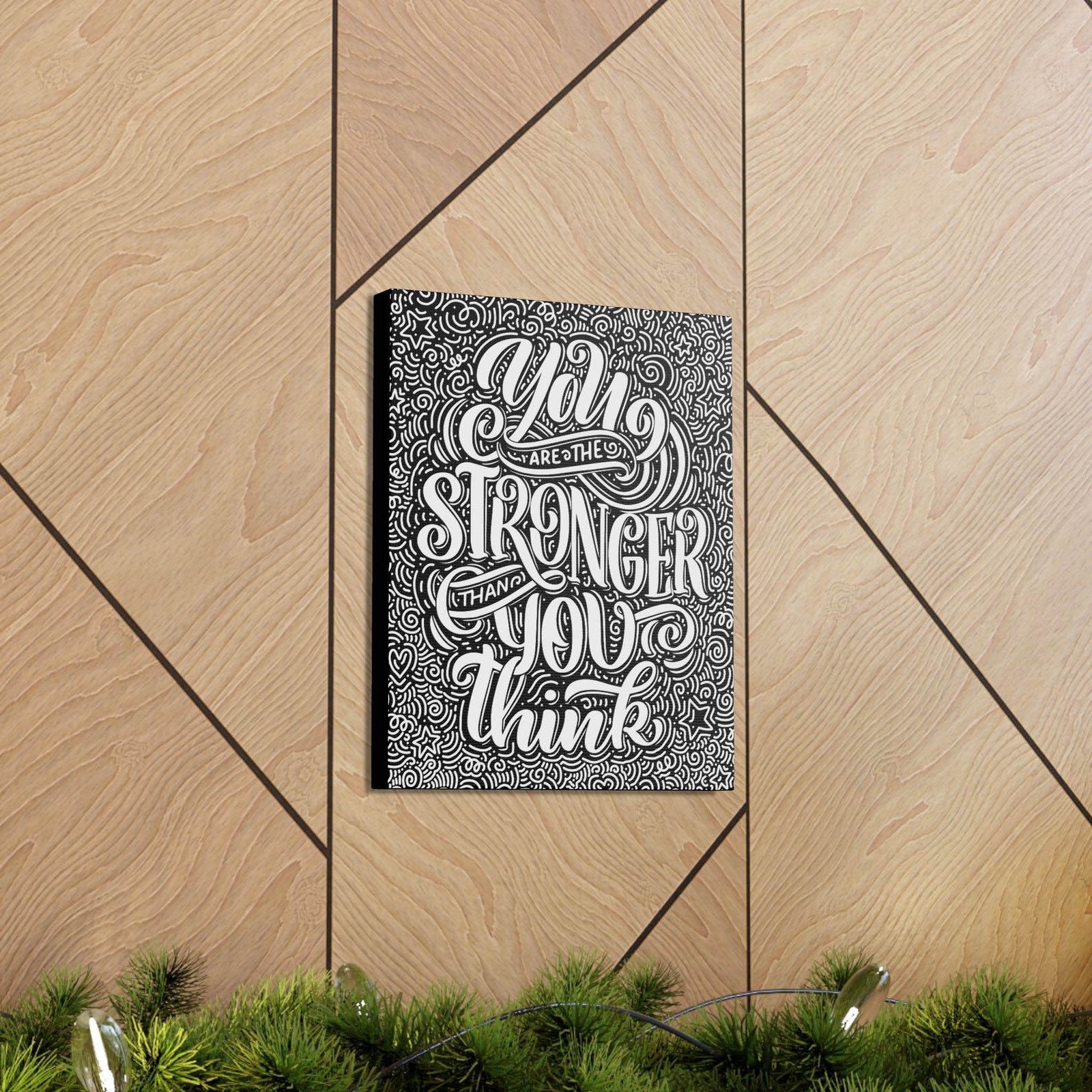 Scripture Walls Inspirational Wall Art Stronger Than You Think Motivation Wall Decor for Home Office Gym Inspiring Success Quote Print Ready to Hang Unframed-Express Your Love Gifts