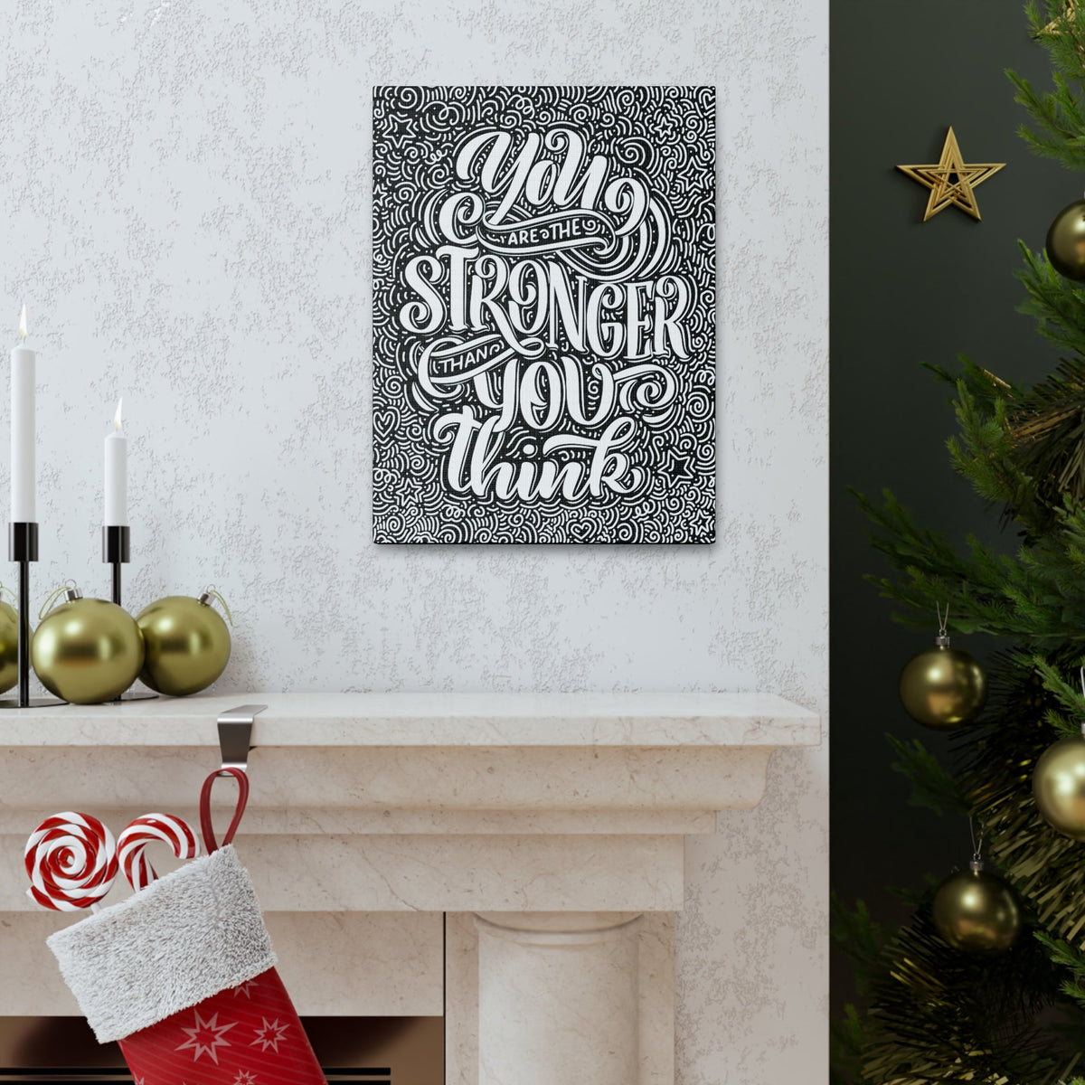 Scripture Walls Inspirational Wall Art Stronger Than You Think Motivation Wall Decor for Home Office Gym Inspiring Success Quote Print Ready to Hang Unframed-Express Your Love Gifts