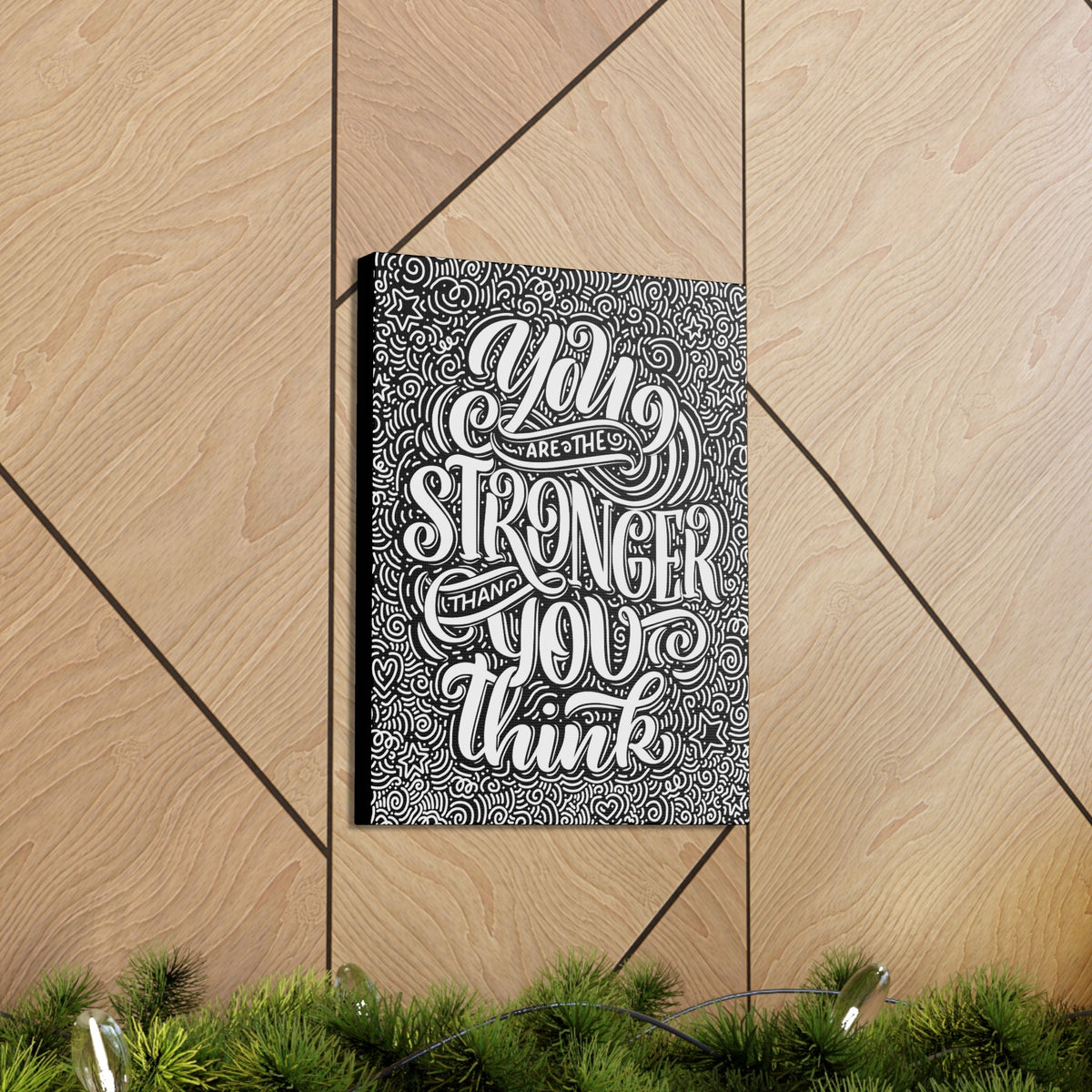 Scripture Walls Inspirational Wall Art Stronger Than You Think Motivation Wall Decor for Home Office Gym Inspiring Success Quote Print Ready to Hang Unframed-Express Your Love Gifts