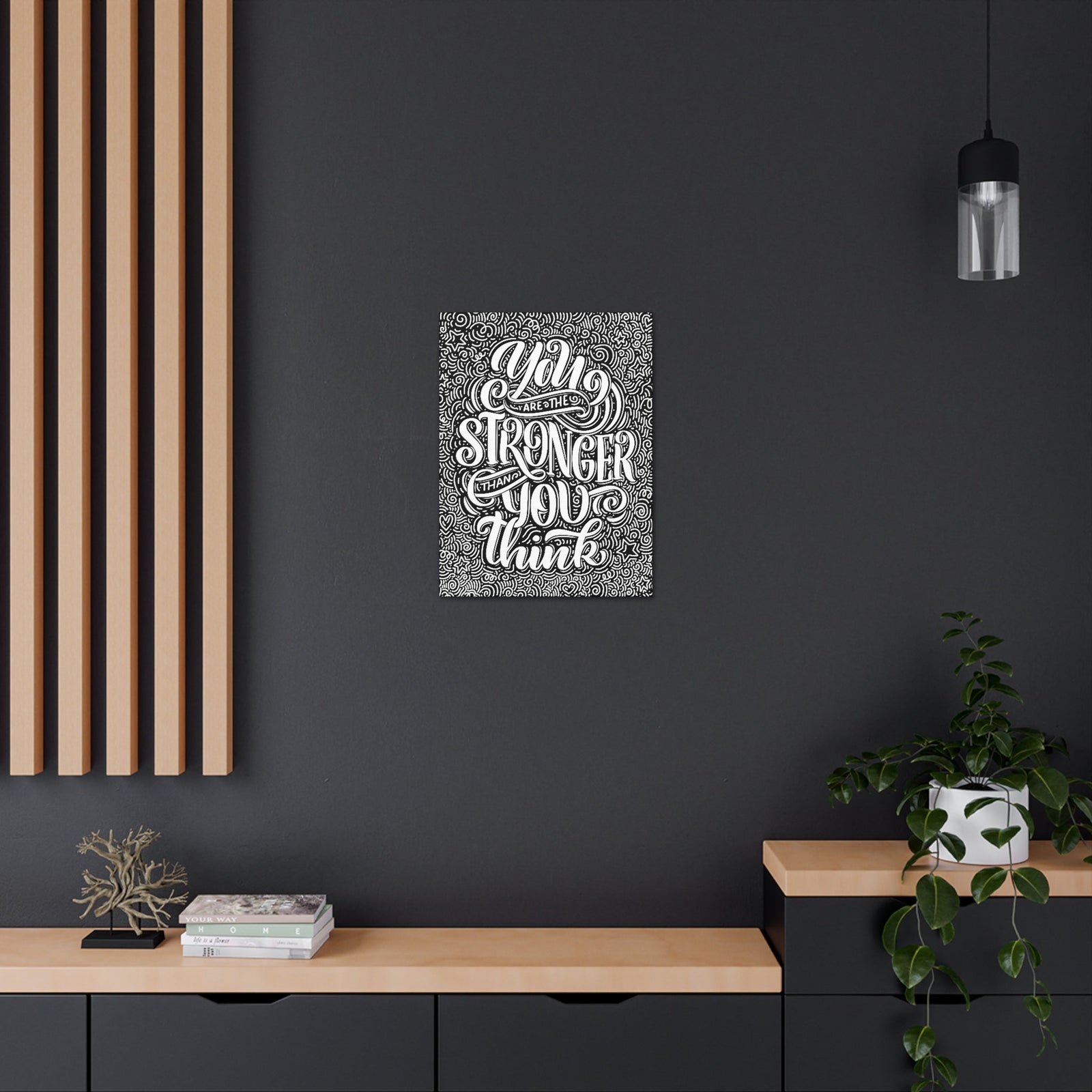 Scripture Walls Inspirational Wall Art Stronger Than You Think Motivation Wall Decor for Home Office Gym Inspiring Success Quote Print Ready to Hang Unframed-Express Your Love Gifts