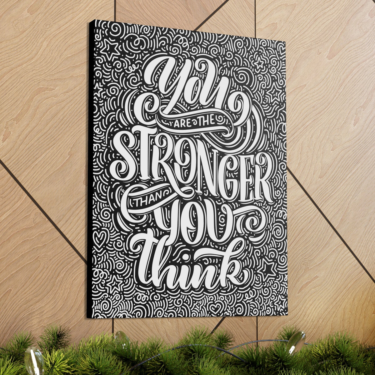 Scripture Walls Inspirational Wall Art Stronger Than You Think Motivation Wall Decor for Home Office Gym Inspiring Success Quote Print Ready to Hang Unframed-Express Your Love Gifts