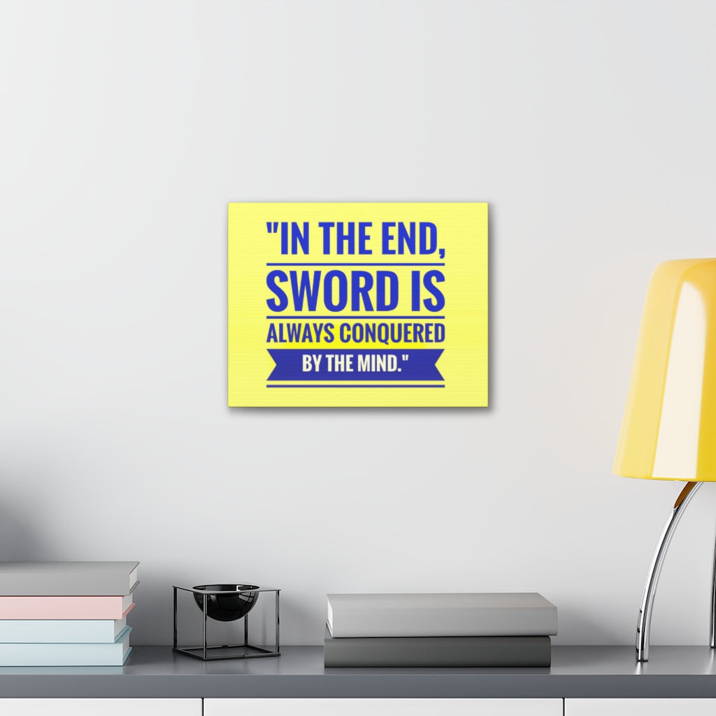 Scripture Walls Inspirational Wall Art Sword Conquered By Mind Motivation Wall Decor for Home Office Gym Inspiring Success Quote Print Ready to Hang Unframed-Express Your Love Gifts
