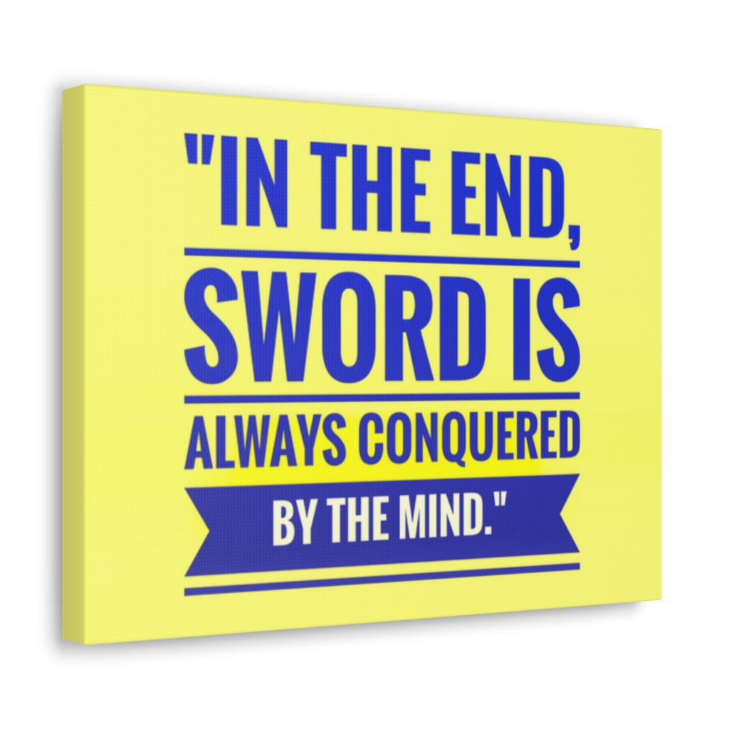 Scripture Walls Inspirational Wall Art Sword Conquered By Mind Motivation Wall Decor for Home Office Gym Inspiring Success Quote Print Ready to Hang Unframed-Express Your Love Gifts