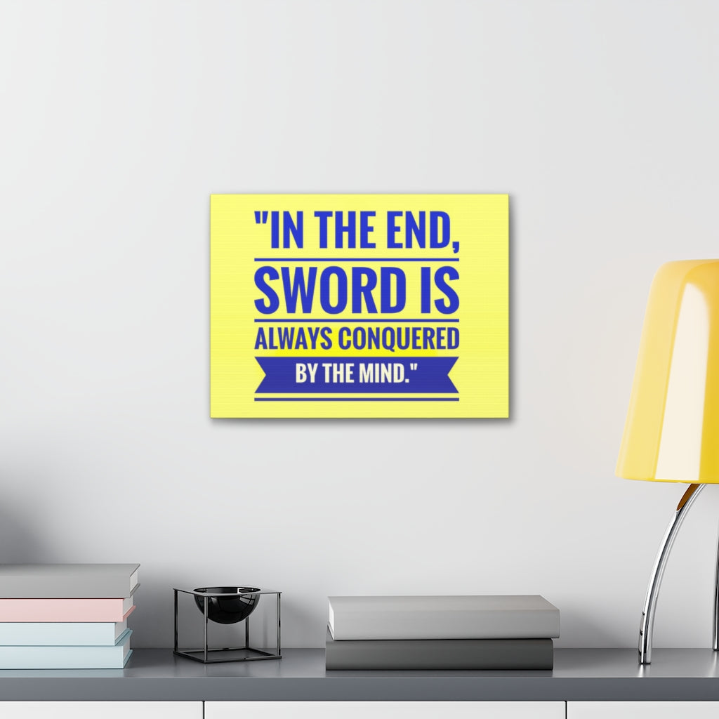 Scripture Walls Inspirational Wall Art Sword Conquered By Mind Motivation Wall Decor for Home Office Gym Inspiring Success Quote Print Ready to Hang Unframed-Express Your Love Gifts