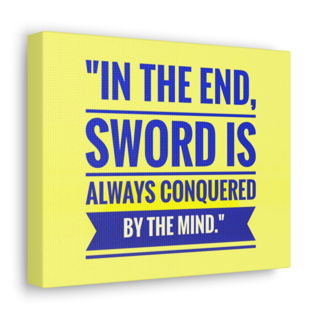 Scripture Walls Inspirational Wall Art Sword Conquered By Mind Motivation Wall Decor for Home Office Gym Inspiring Success Quote Print Ready to Hang Unframed-Express Your Love Gifts