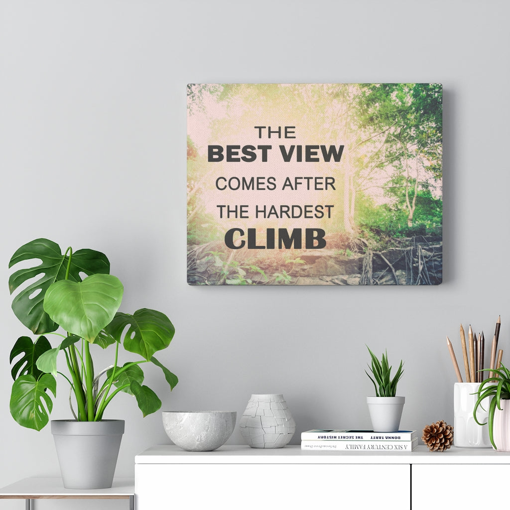 Scripture Walls Inspirational Wall Art The Best View Comes Forest Motivational Print Ready to Hang Artwork Unframed-Express Your Love Gifts