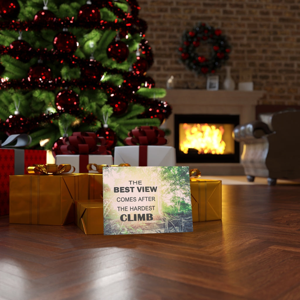 Scripture Walls Inspirational Wall Art The Best View Comes Forest Motivational Print Ready to Hang Artwork Unframed-Express Your Love Gifts