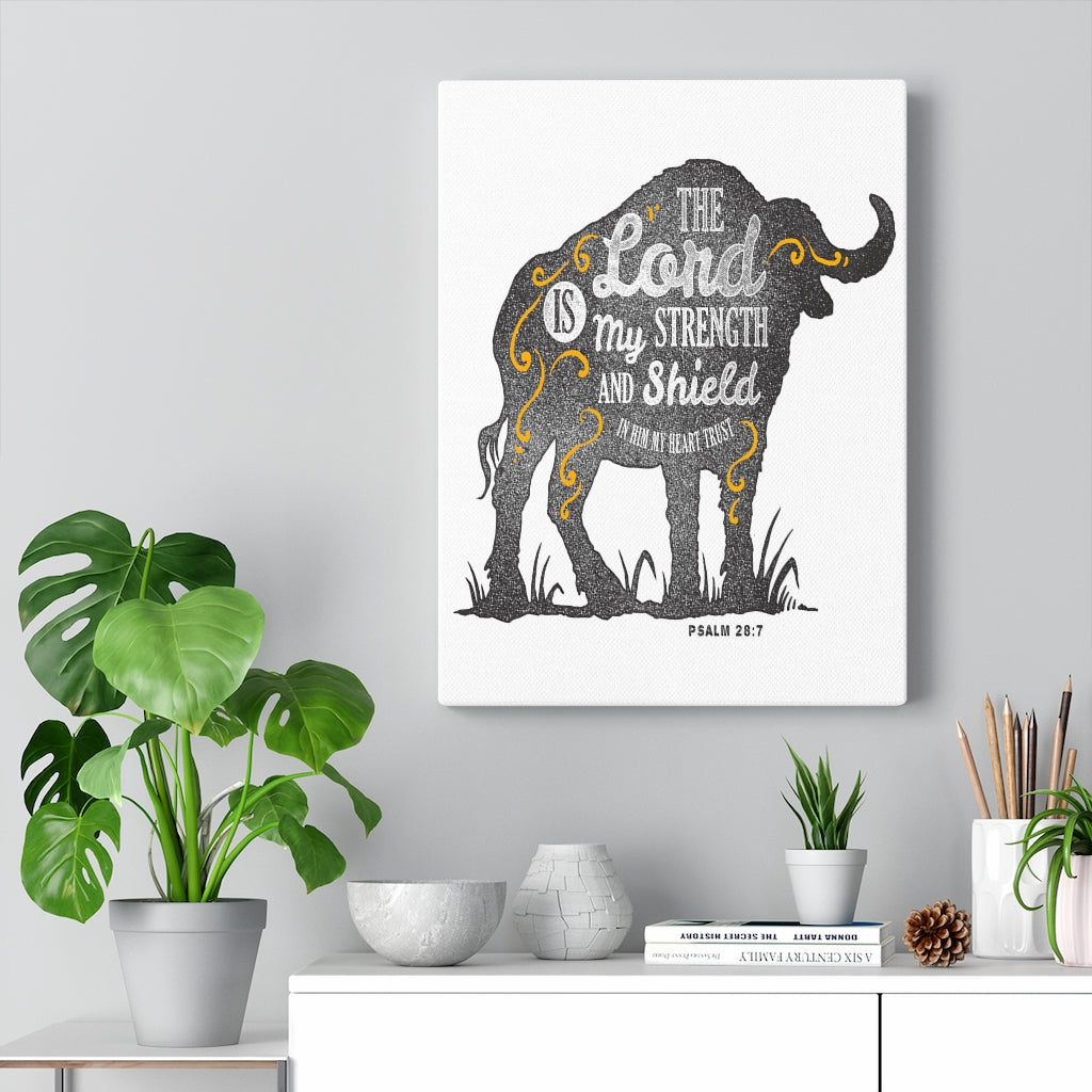 Scripture Walls Inspirational Wall Art The Lord Is My Strength Wall Art Motivation Wall Decor for Home Office Gym Inspiring Success Quote Print Ready to Hang Unframed-Express Your Love Gifts