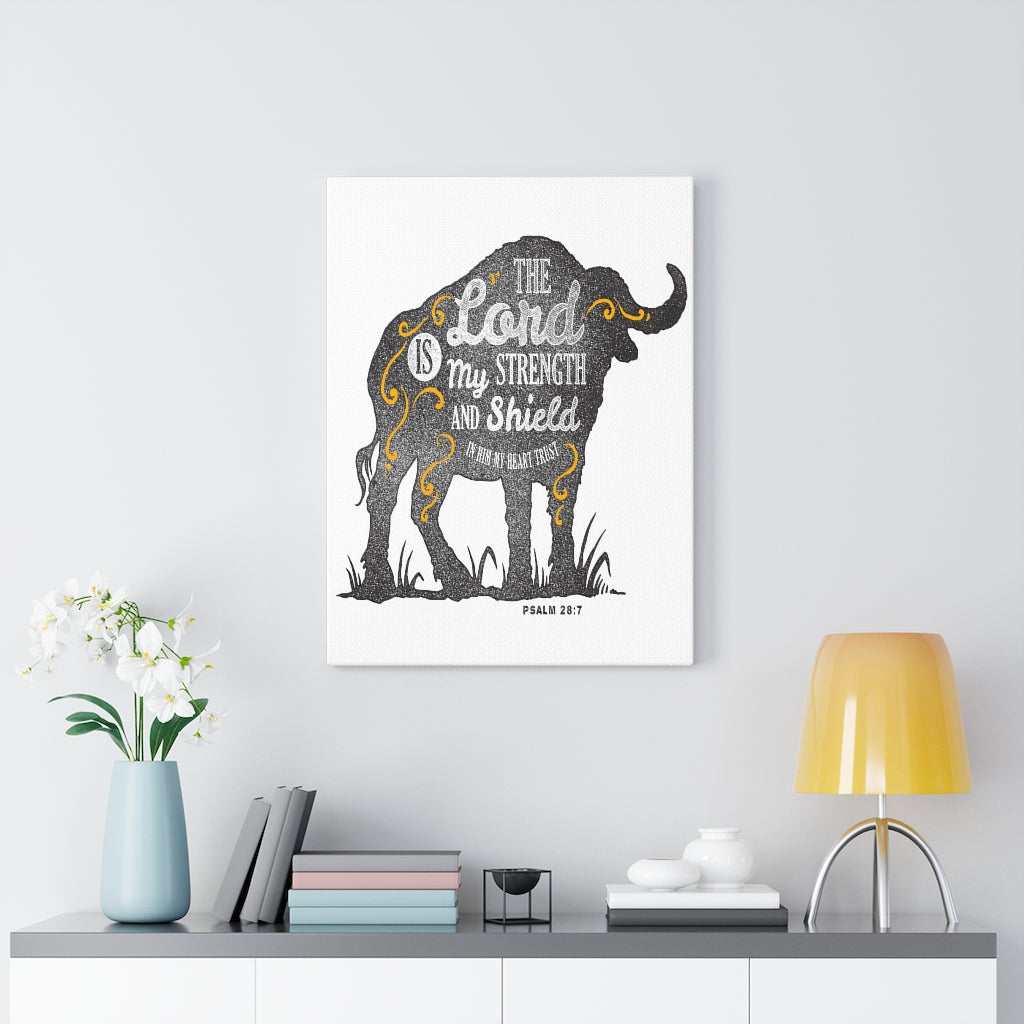 Scripture Walls Inspirational Wall Art The Lord Is My Strength Wall Art Motivation Wall Decor for Home Office Gym Inspiring Success Quote Print Ready to Hang Unframed-Express Your Love Gifts