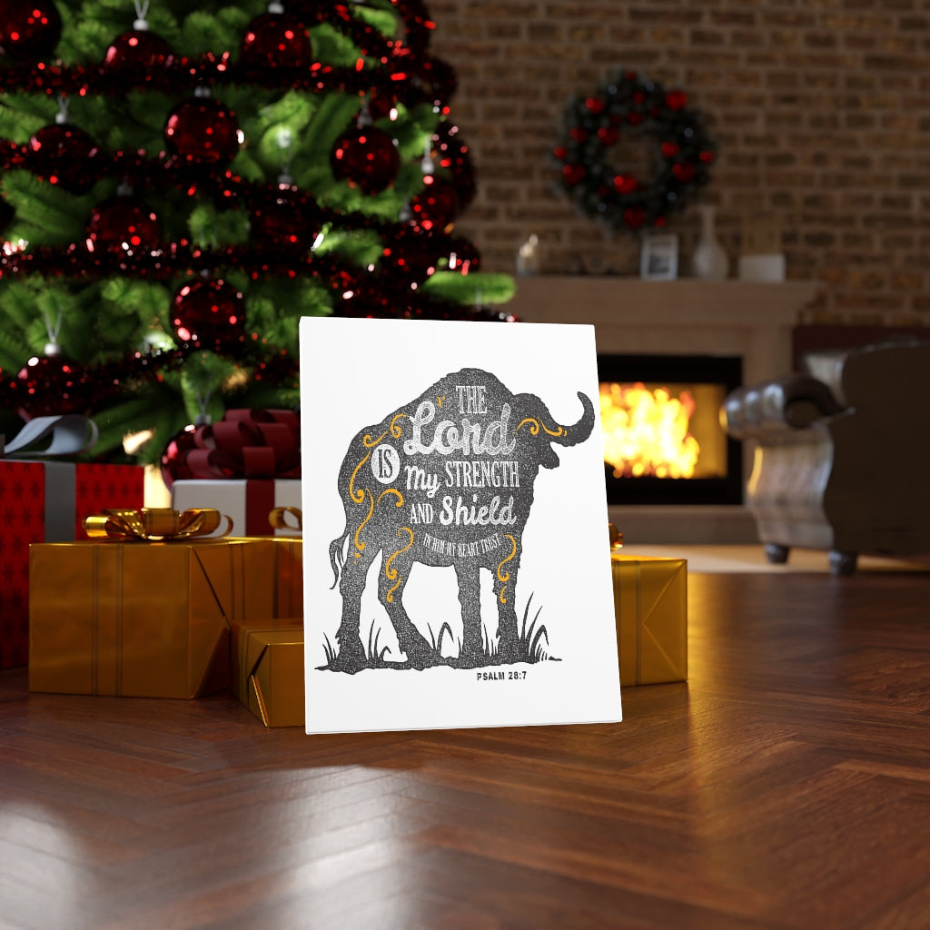 Scripture Walls Inspirational Wall Art The Lord Is My Strength Wall Art Motivation Wall Decor for Home Office Gym Inspiring Success Quote Print Ready to Hang Unframed-Express Your Love Gifts