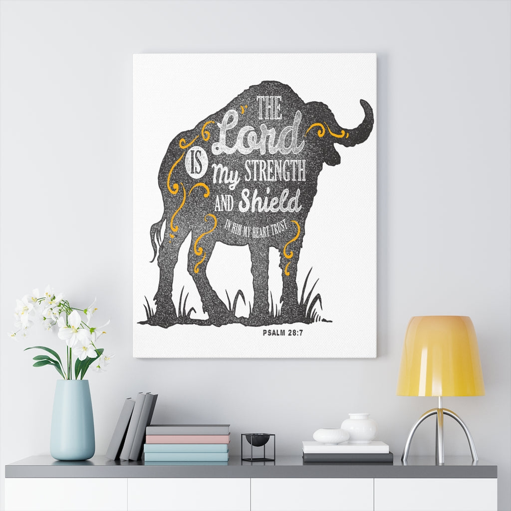 Scripture Walls Inspirational Wall Art The Lord Is My Strength Wall Art Motivation Wall Decor for Home Office Gym Inspiring Success Quote Print Ready to Hang Unframed-Express Your Love Gifts