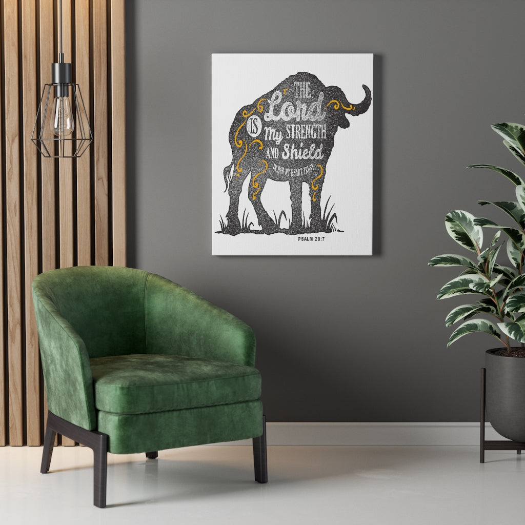 Scripture Walls Inspirational Wall Art The Lord Is My Strength Wall Art Motivation Wall Decor for Home Office Gym Inspiring Success Quote Print Ready to Hang Unframed-Express Your Love Gifts