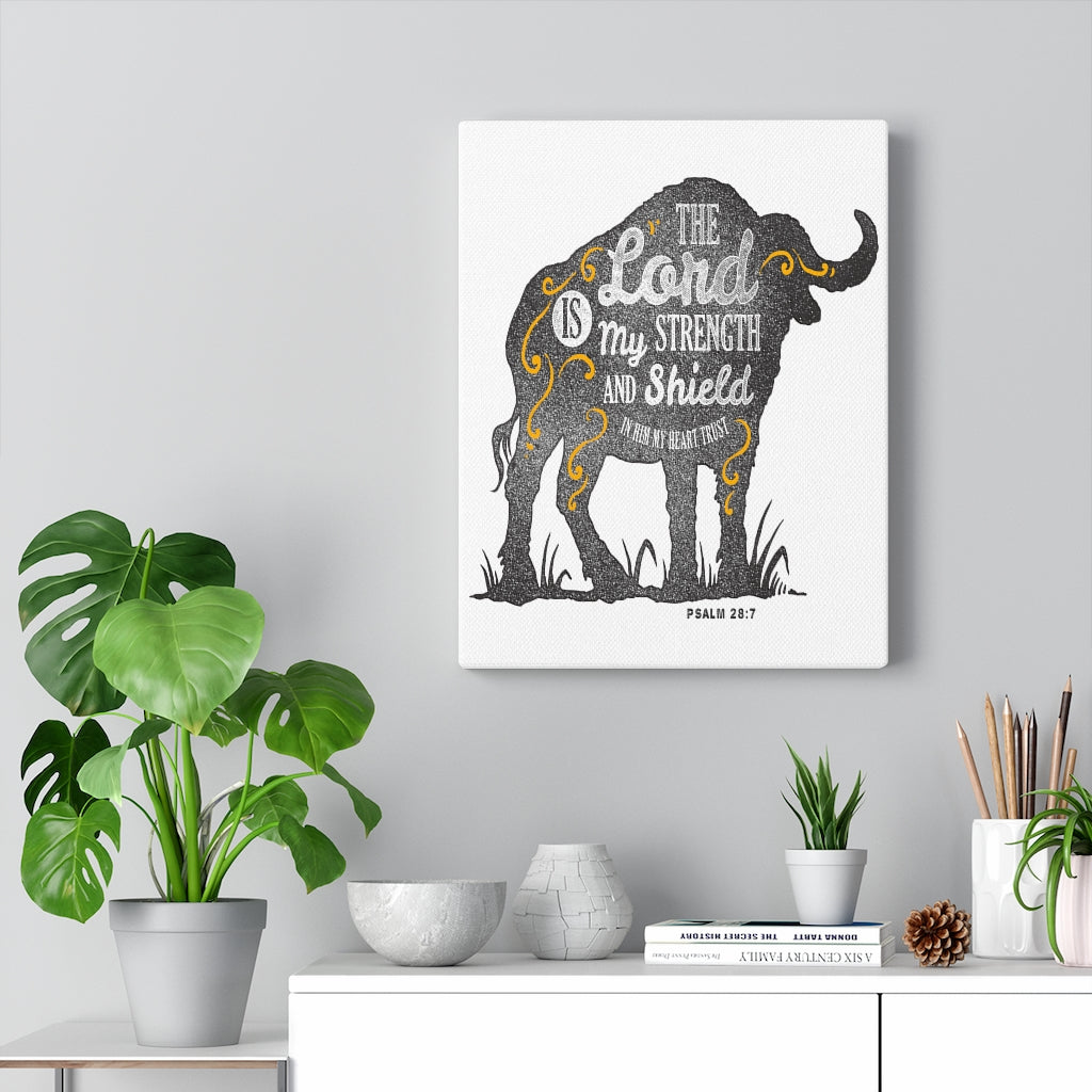 Scripture Walls Inspirational Wall Art The Lord Is My Strength Wall Art Motivation Wall Decor for Home Office Gym Inspiring Success Quote Print Ready to Hang Unframed-Express Your Love Gifts