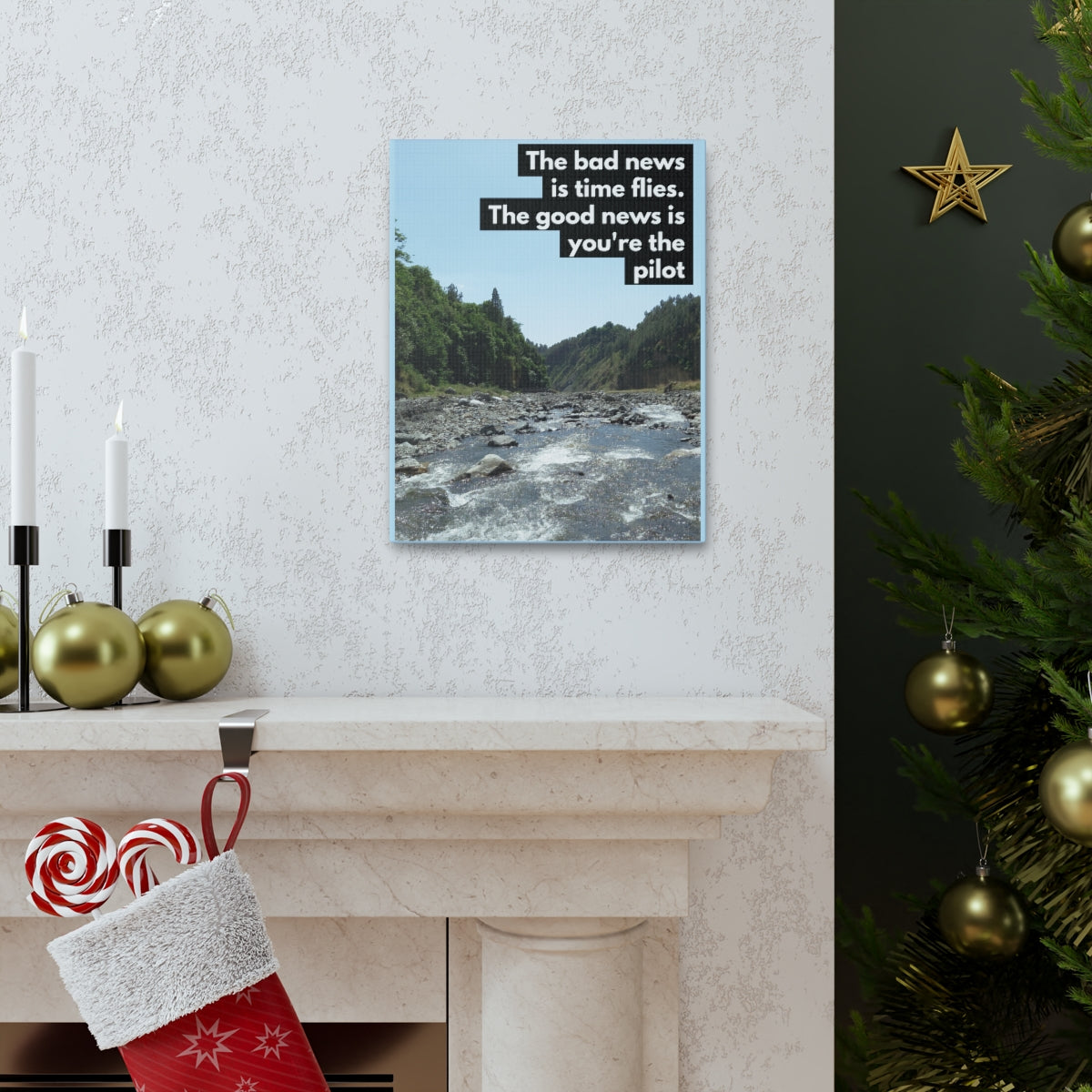 Scripture Walls Inspirational Wall Art Time Flies You're The Pilot Motivation Wall Decor for Home Office Gym Inspiring Success Quote Print Ready to Hang Unframed-Express Your Love Gifts