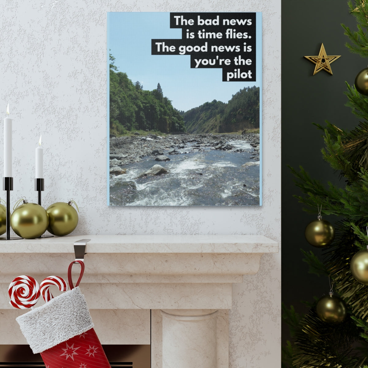 Scripture Walls Inspirational Wall Art Time Flies You're The Pilot Motivation Wall Decor for Home Office Gym Inspiring Success Quote Print Ready to Hang Unframed-Express Your Love Gifts