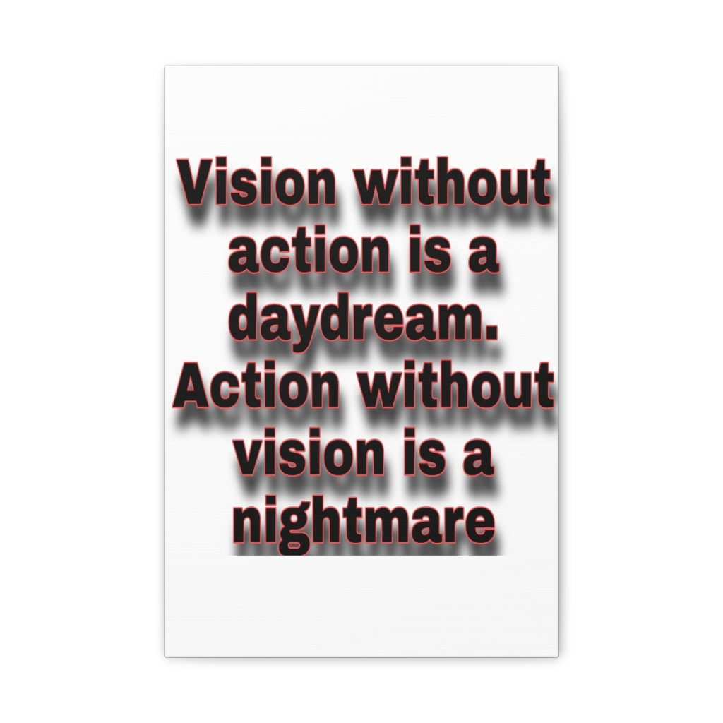 Scripture Walls Inspirational Wall Art Vision Without Action Motivation Wall Decor for Home Office Gym Inspiring Success Quote Print Ready to Hang Unframed-Express Your Love Gifts