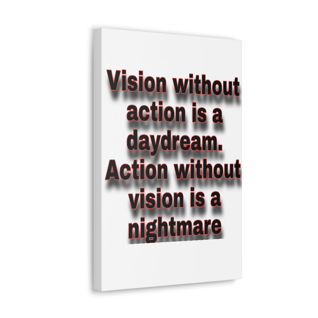 Scripture Walls Inspirational Wall Art Vision Without Action Motivation Wall Decor for Home Office Gym Inspiring Success Quote Print Ready to Hang Unframed-Express Your Love Gifts