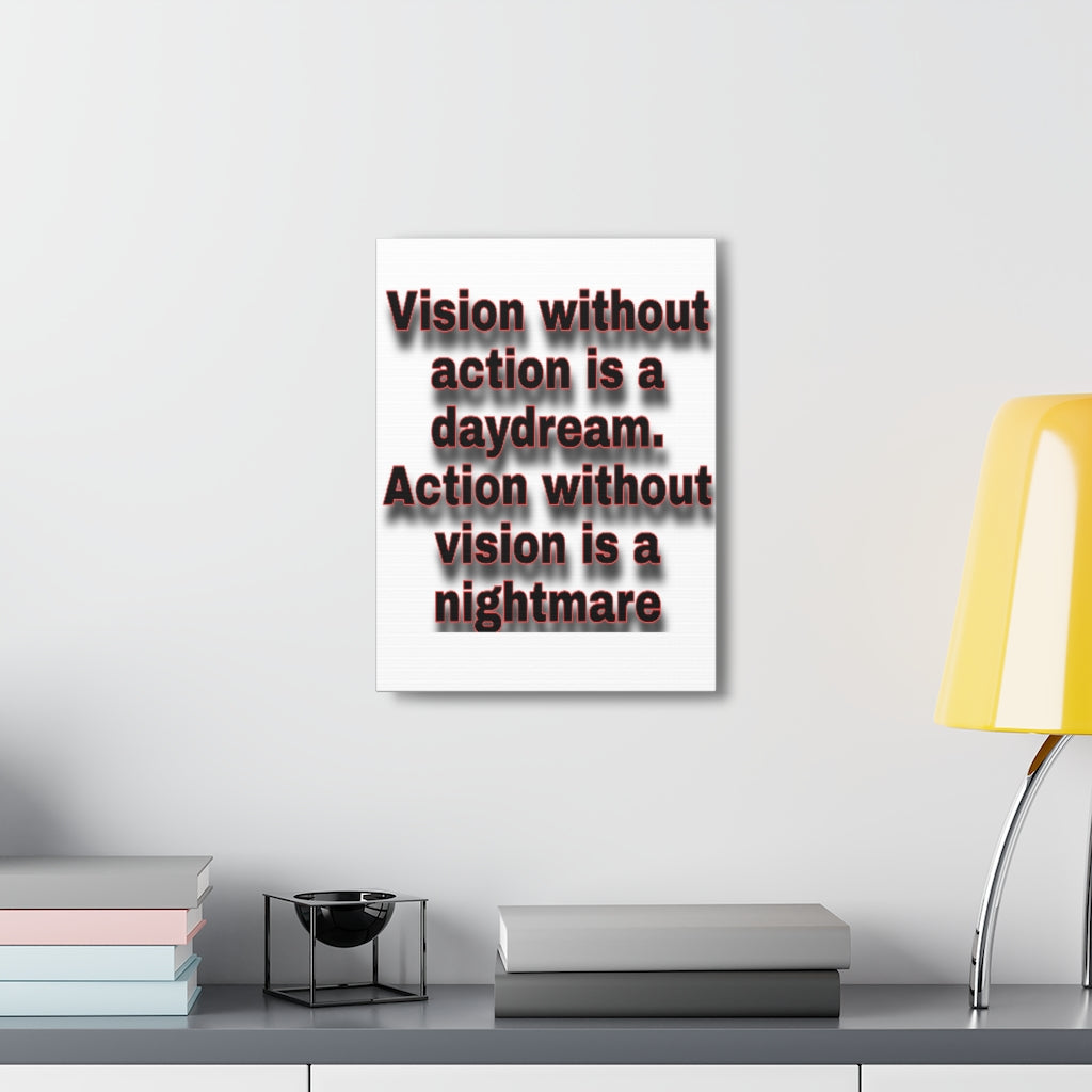 Scripture Walls Inspirational Wall Art Vision Without Action Motivation Wall Decor for Home Office Gym Inspiring Success Quote Print Ready to Hang Unframed-Express Your Love Gifts