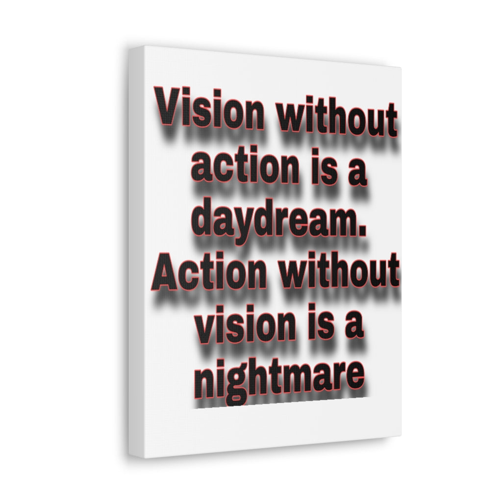 Scripture Walls Inspirational Wall Art Vision Without Action Motivation Wall Decor for Home Office Gym Inspiring Success Quote Print Ready to Hang Unframed-Express Your Love Gifts