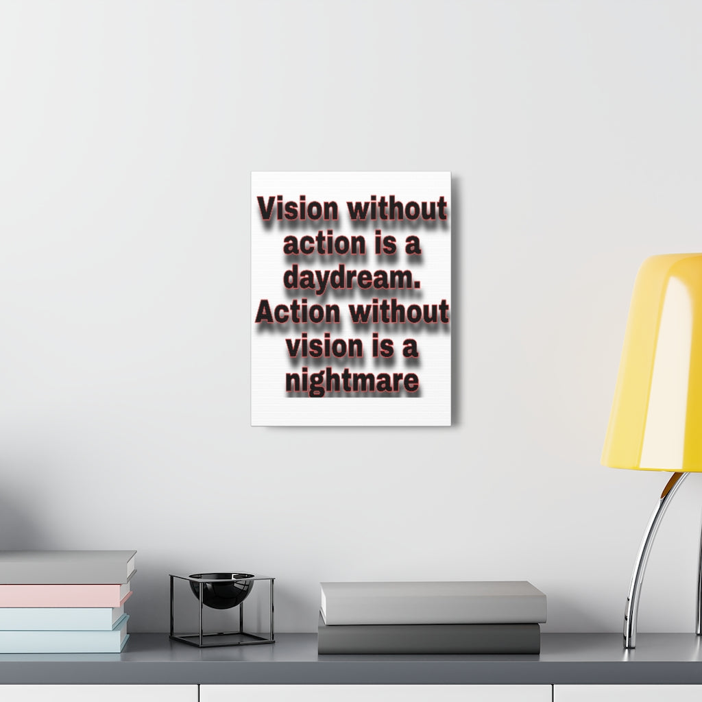 Scripture Walls Inspirational Wall Art Vision Without Action Motivation Wall Decor for Home Office Gym Inspiring Success Quote Print Ready to Hang Unframed-Express Your Love Gifts