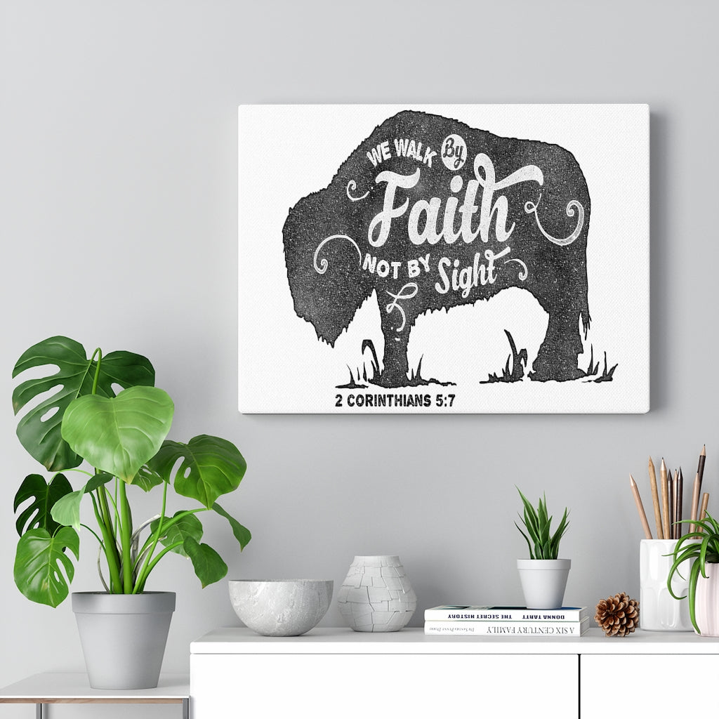 Scripture Walls Inspirational Wall Art We Walk By Faith Wall Art Motivation Wall Decor for Home Office Gym Inspiring Success Quote Print Ready to Hang Unframed-Express Your Love Gifts