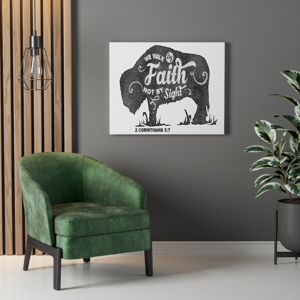 Scripture Walls Inspirational Wall Art We Walk By Faith Wall Art Motivation Wall Decor for Home Office Gym Inspiring Success Quote Print Ready to Hang Unframed-Express Your Love Gifts