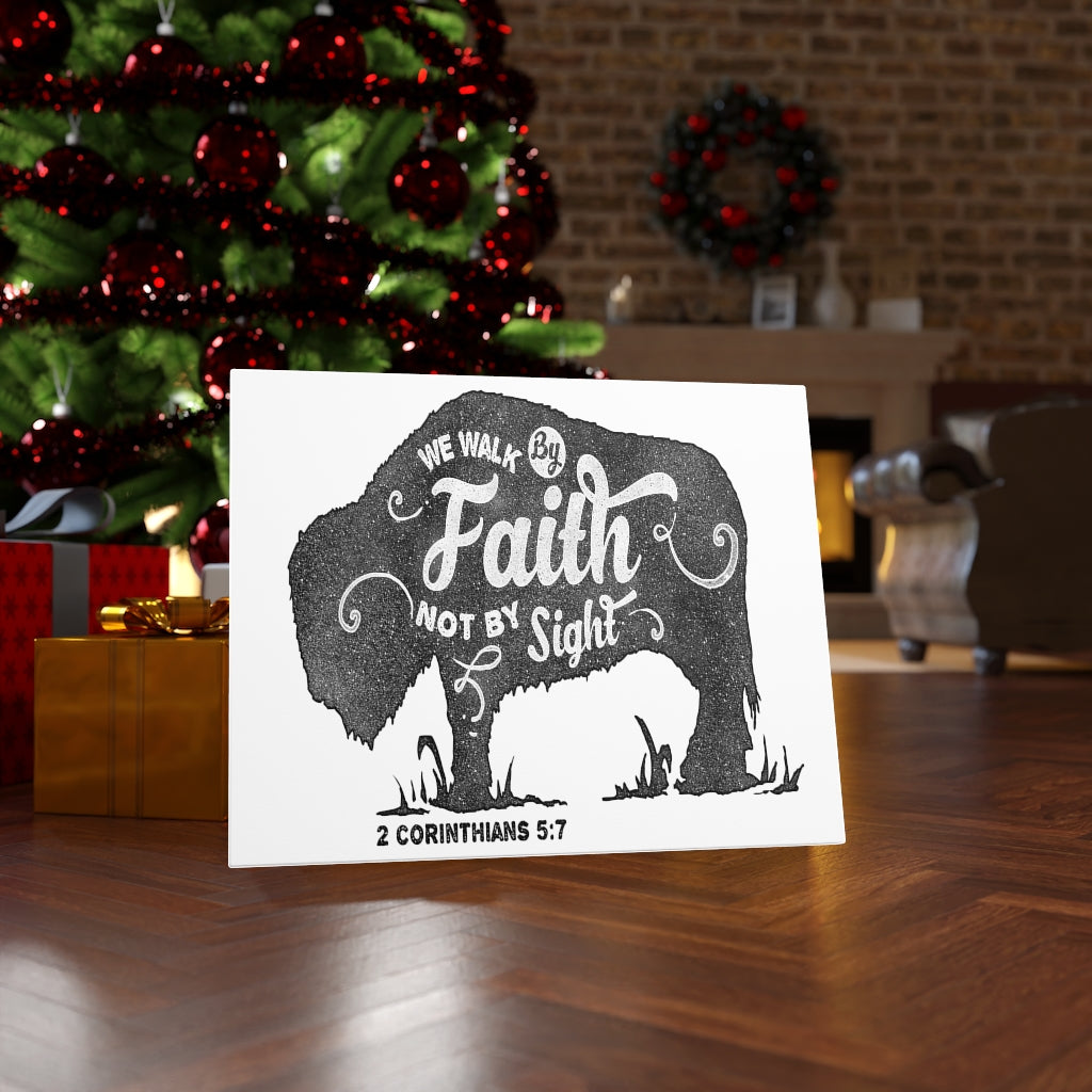 Scripture Walls Inspirational Wall Art We Walk By Faith Wall Art Motivation Wall Decor for Home Office Gym Inspiring Success Quote Print Ready to Hang Unframed-Express Your Love Gifts