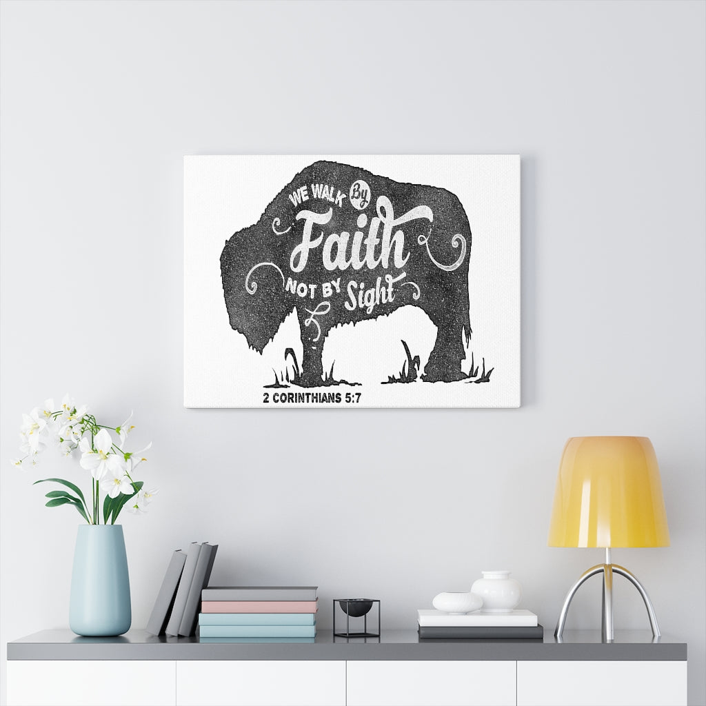 Scripture Walls Inspirational Wall Art We Walk By Faith Wall Art Motivation Wall Decor for Home Office Gym Inspiring Success Quote Print Ready to Hang Unframed-Express Your Love Gifts