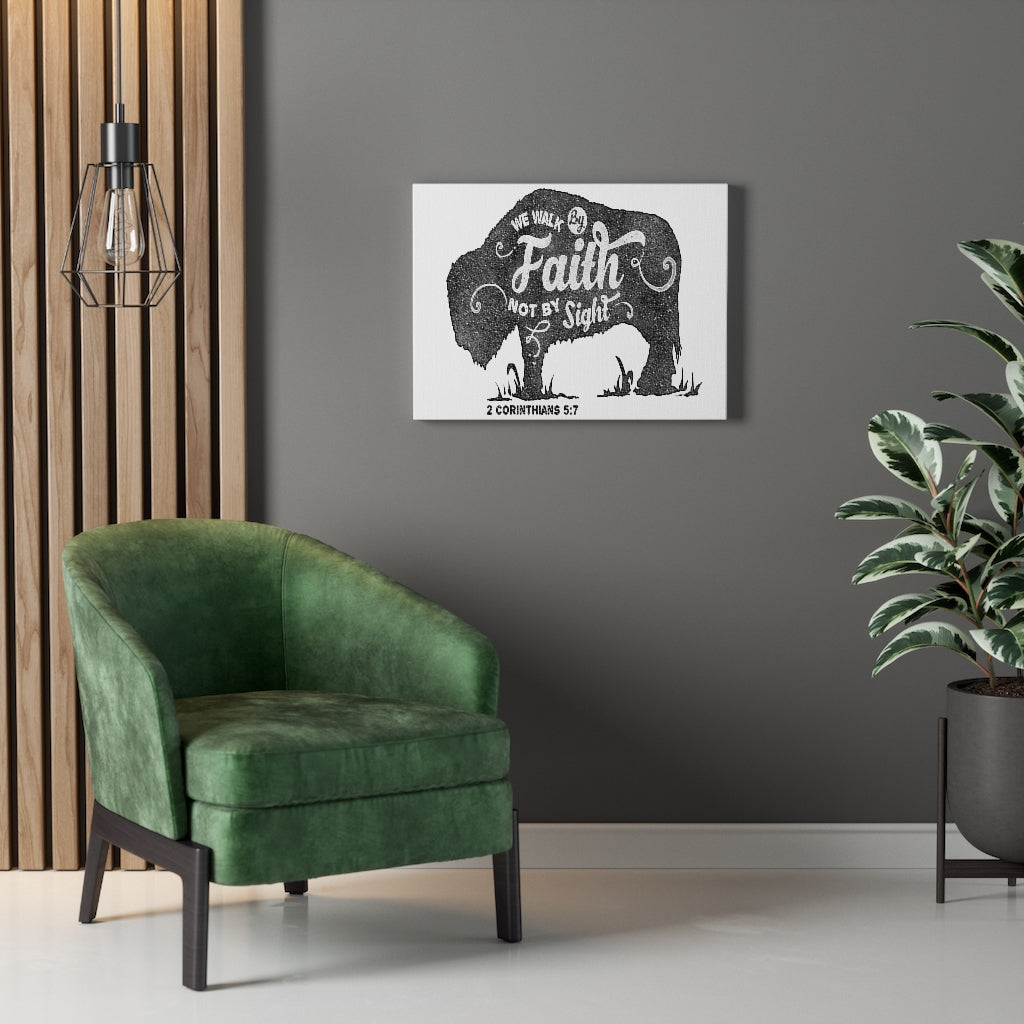 Scripture Walls Inspirational Wall Art We Walk By Faith Wall Art Motivation Wall Decor for Home Office Gym Inspiring Success Quote Print Ready to Hang Unframed-Express Your Love Gifts