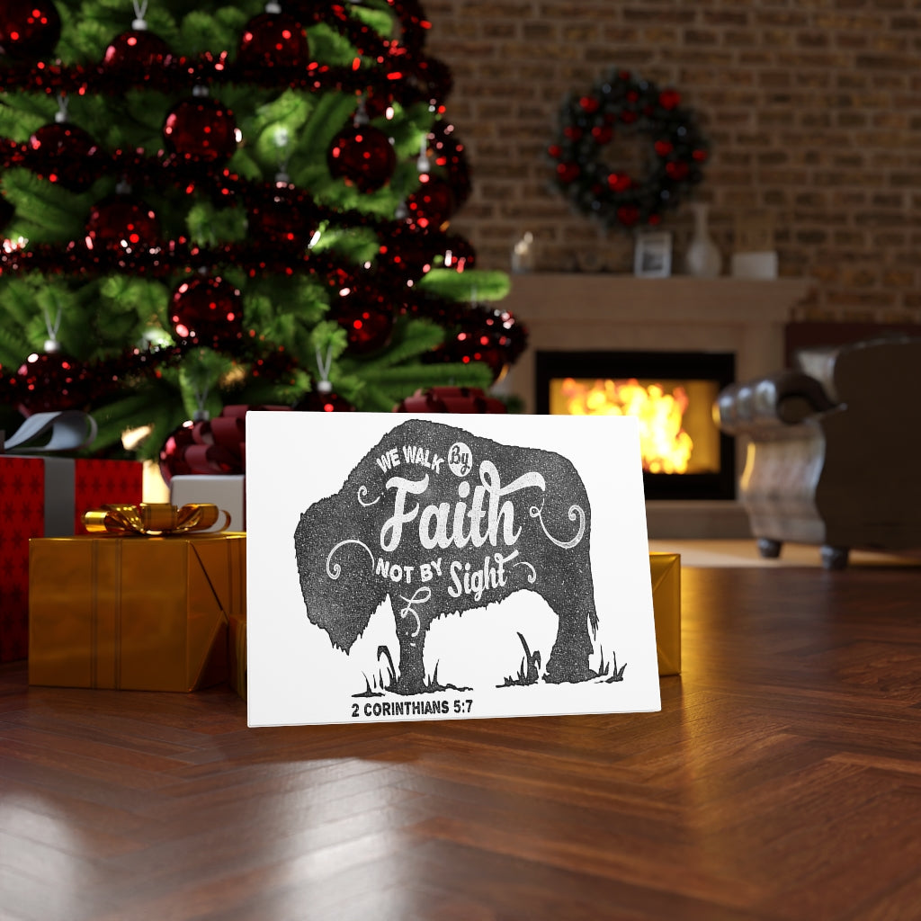 Scripture Walls Inspirational Wall Art We Walk By Faith Wall Art Motivation Wall Decor for Home Office Gym Inspiring Success Quote Print Ready to Hang Unframed-Express Your Love Gifts