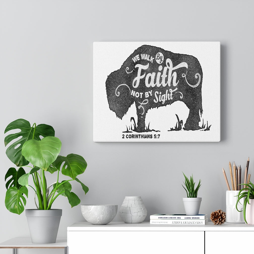 Scripture Walls Inspirational Wall Art We Walk By Faith Wall Art Motivation Wall Decor for Home Office Gym Inspiring Success Quote Print Ready to Hang Unframed-Express Your Love Gifts