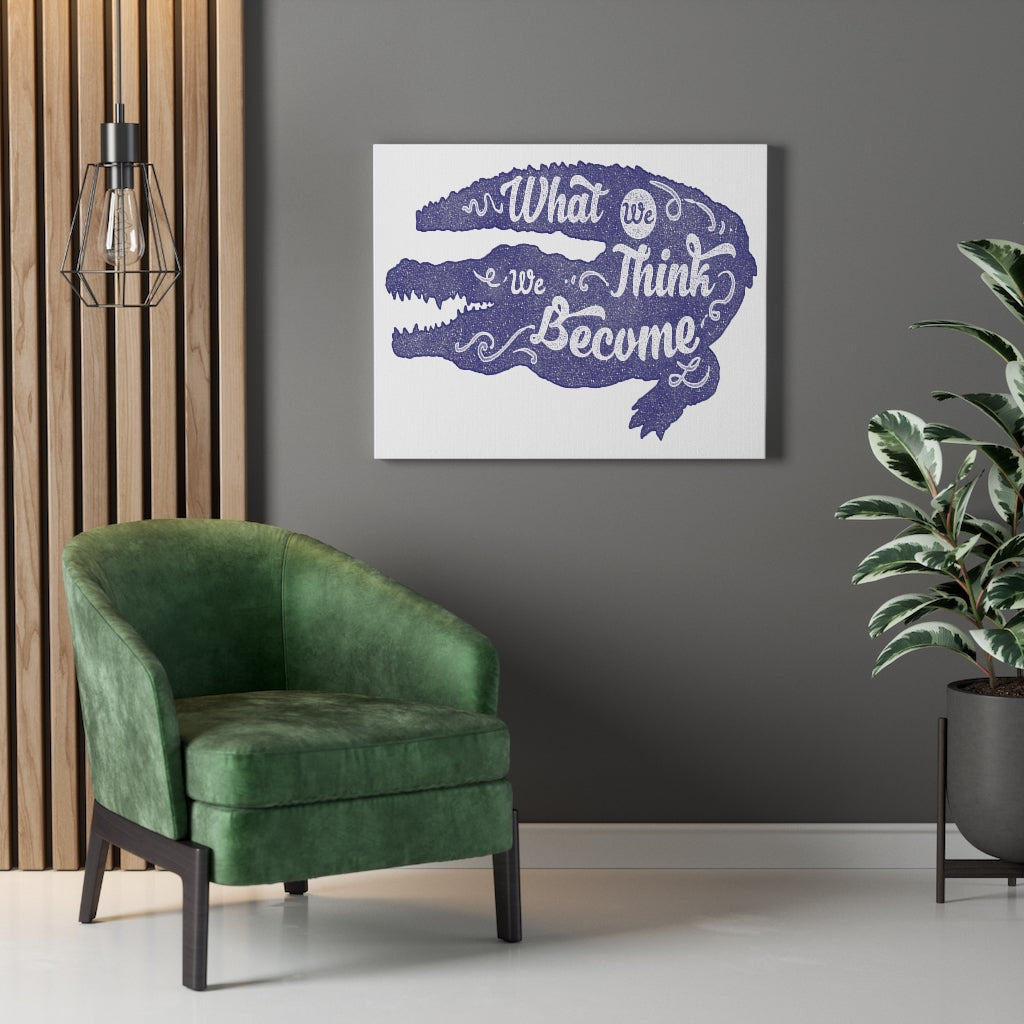 Scripture Walls Inspirational Wall Art What We Think We Become Wall Art Motivation Wall Decor for Home Office Gym Inspiring Success Quote Print Ready to Hang Unframed-Express Your Love Gifts