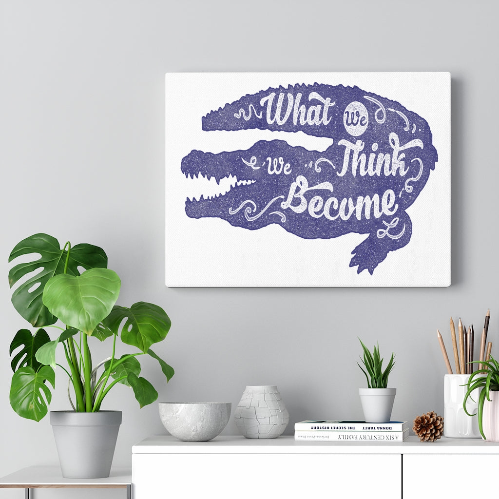 Scripture Walls Inspirational Wall Art What We Think We Become Wall Art Motivation Wall Decor for Home Office Gym Inspiring Success Quote Print Ready to Hang Unframed-Express Your Love Gifts