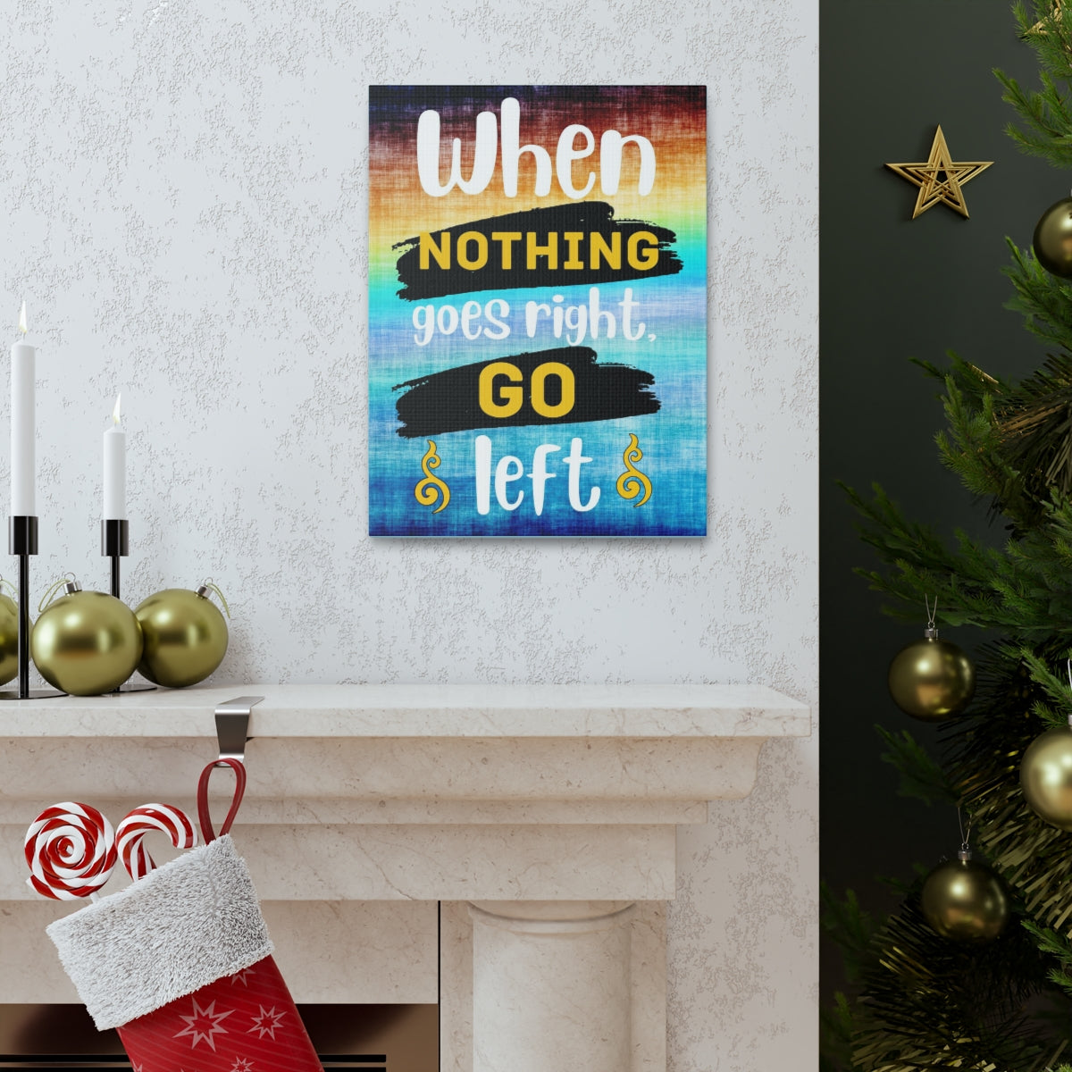 Scripture Walls Inspirational Wall Art When Nothing Goes Right Colored Motivation Wall Decor for Home Office Gym Inspiring Success Quote Print Ready to Hang Unframed-Express Your Love Gifts