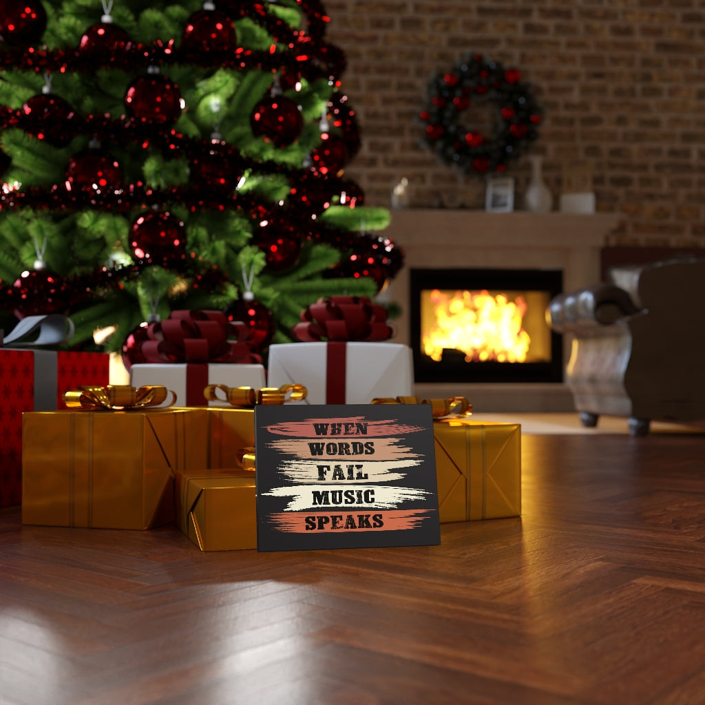 Scripture Walls Inspirational Wall Art When Words Fail Music Speaks Black Wall Art Motivation Wall Decor for Home Office Gym Inspiring Success Quote Print Ready to Hang Unframed-Express Your Love Gifts