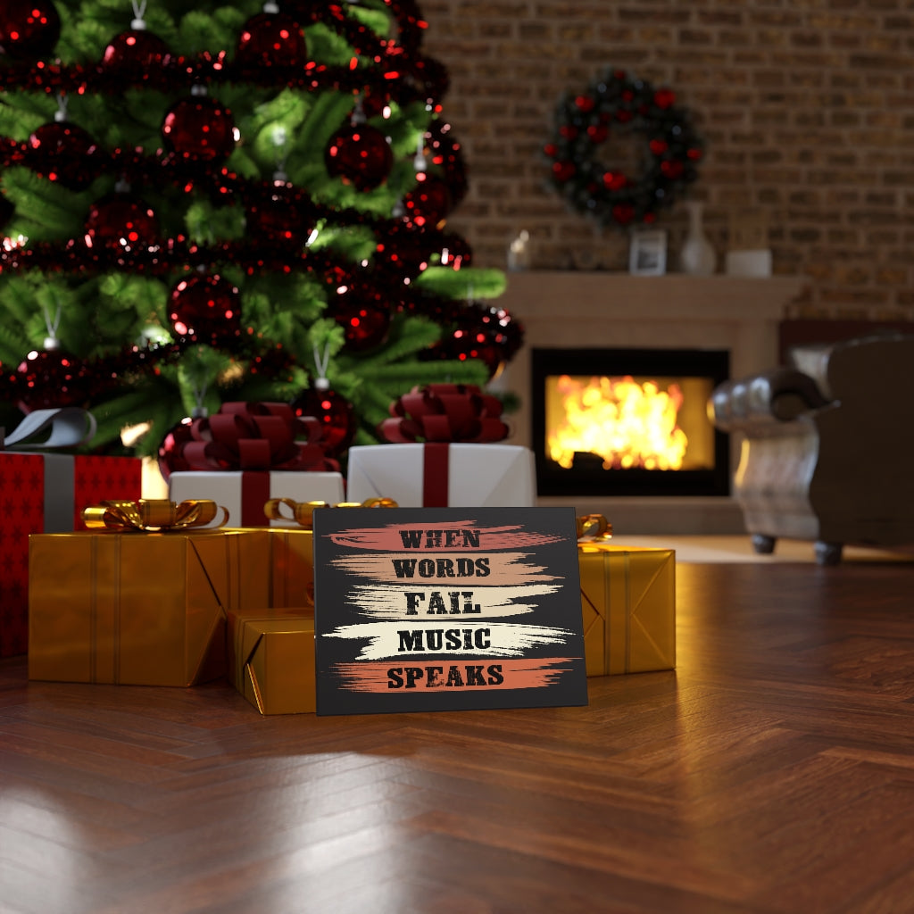 Scripture Walls Inspirational Wall Art When Words Fail Music Speaks Black Wall Art Motivation Wall Decor for Home Office Gym Inspiring Success Quote Print Ready to Hang Unframed-Express Your Love Gifts