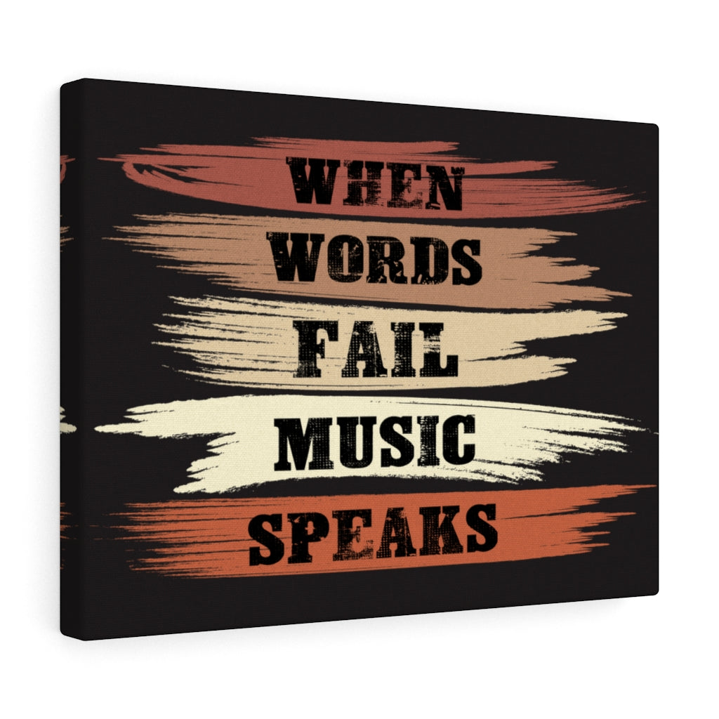 Scripture Walls Inspirational Wall Art When Words Fail Music Speaks Black Wall Art Motivation Wall Decor for Home Office Gym Inspiring Success Quote Print Ready to Hang Unframed-Express Your Love Gifts