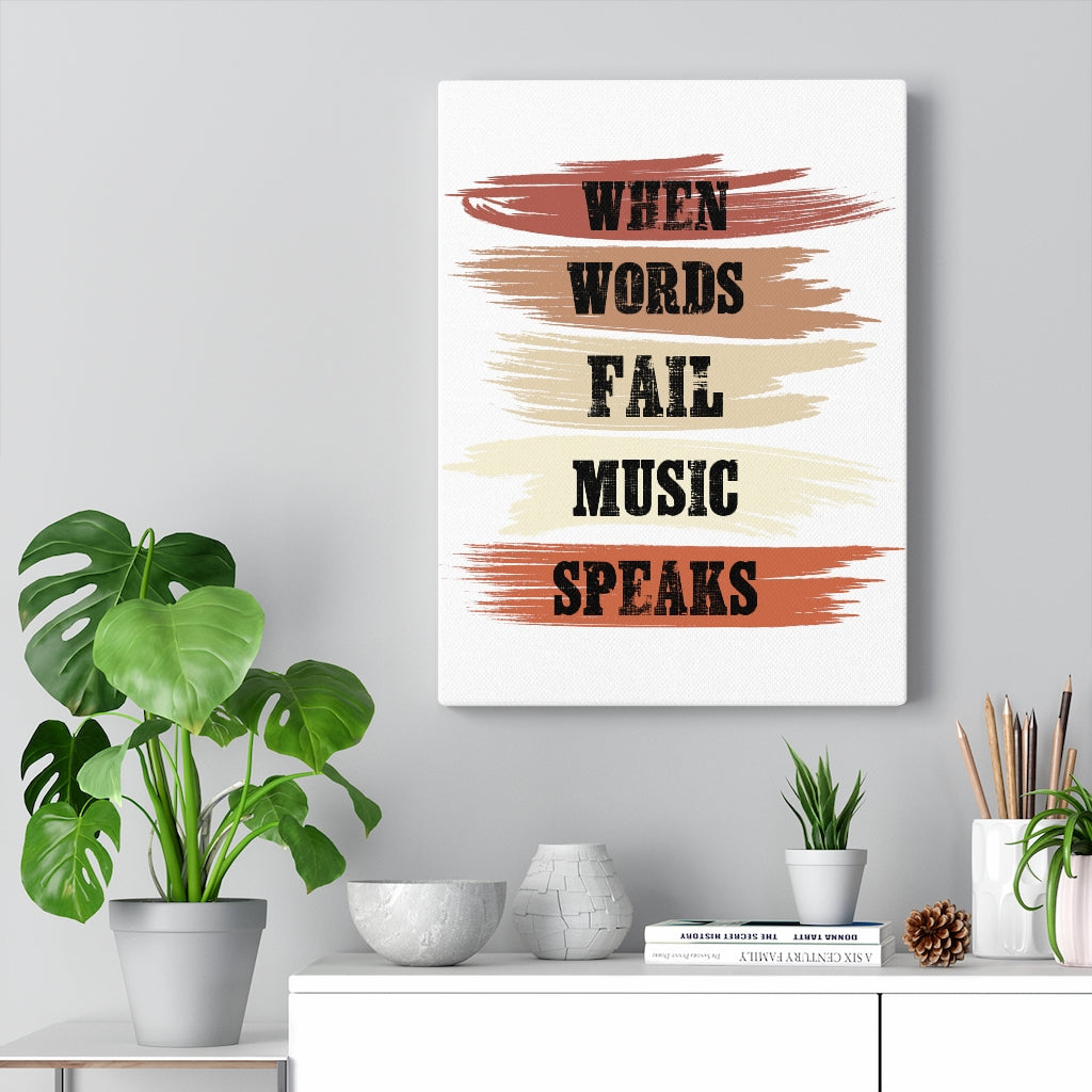 Scripture Walls Inspirational Wall Art When Words Fail Music Speaks Wall Art Motivation Wall Decor for Home Office Gym Inspiring Success Quote Print Ready to Hang Unframed-Express Your Love Gifts