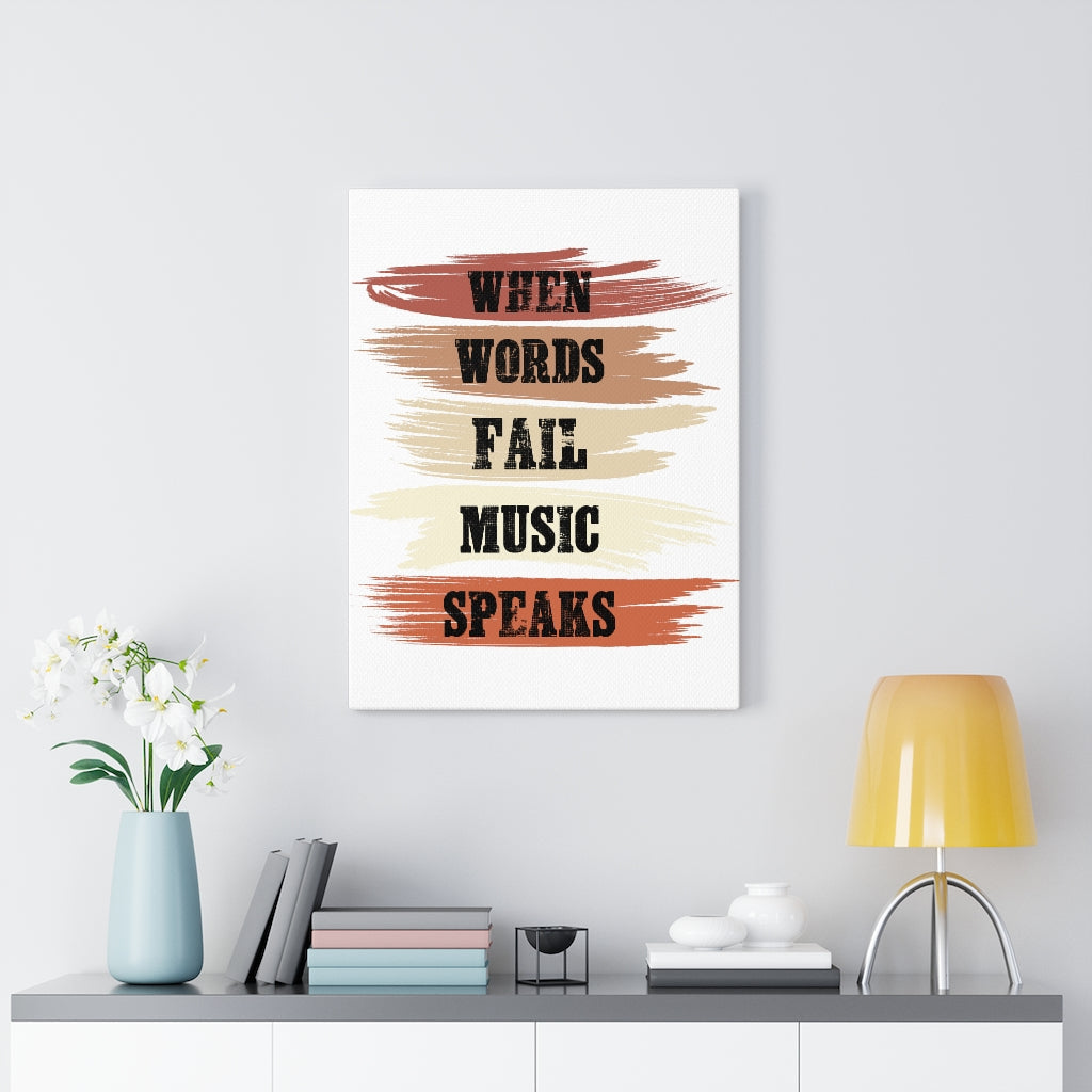 Scripture Walls Inspirational Wall Art When Words Fail Music Speaks Wall Art Motivation Wall Decor for Home Office Gym Inspiring Success Quote Print Ready to Hang Unframed-Express Your Love Gifts