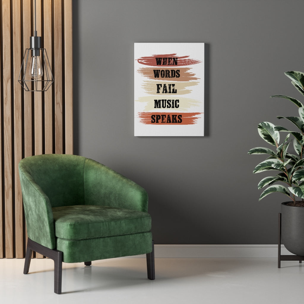 Scripture Walls Inspirational Wall Art When Words Fail Music Speaks Wall Art Motivation Wall Decor for Home Office Gym Inspiring Success Quote Print Ready to Hang Unframed-Express Your Love Gifts