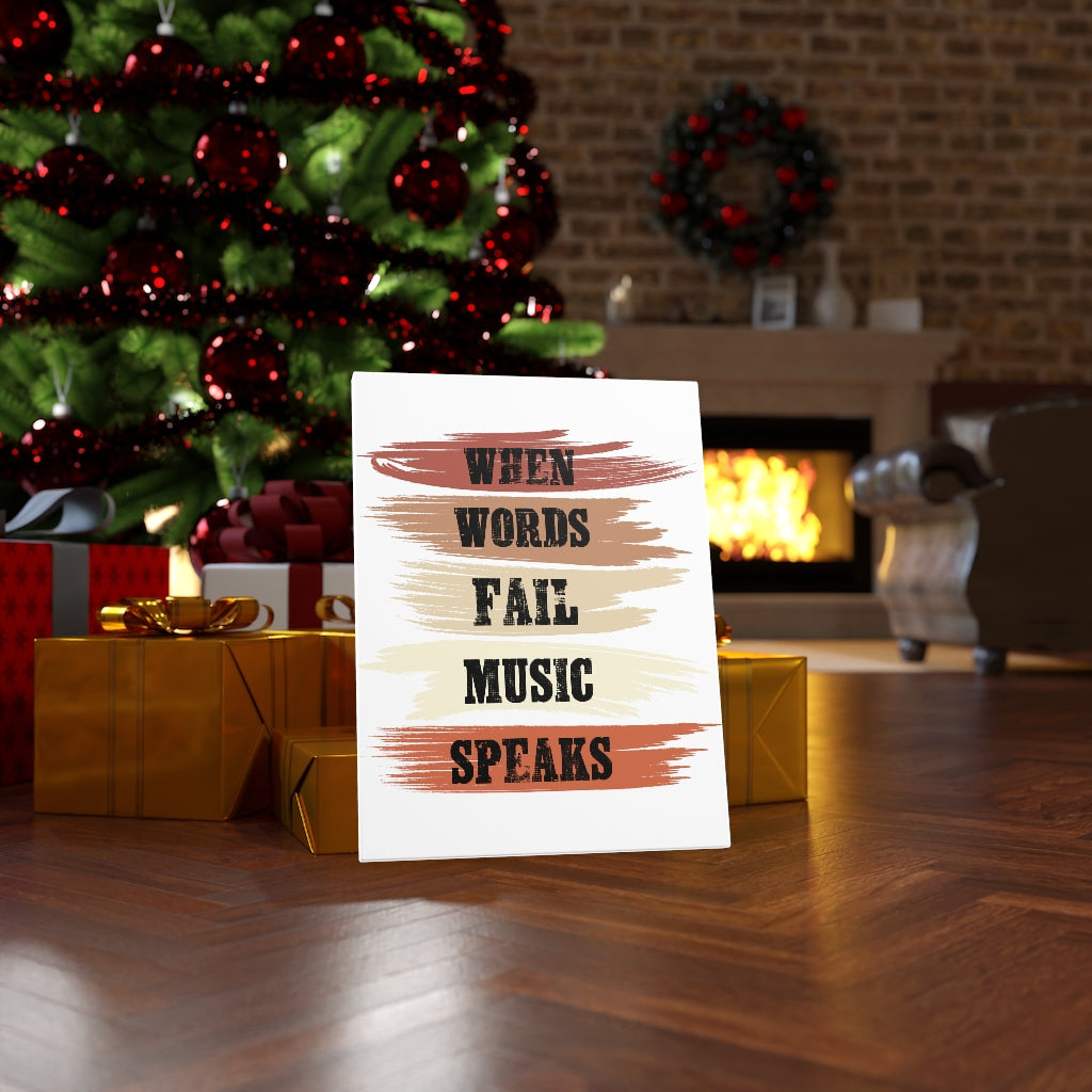 Scripture Walls Inspirational Wall Art When Words Fail Music Speaks Wall Art Motivation Wall Decor for Home Office Gym Inspiring Success Quote Print Ready to Hang Unframed-Express Your Love Gifts