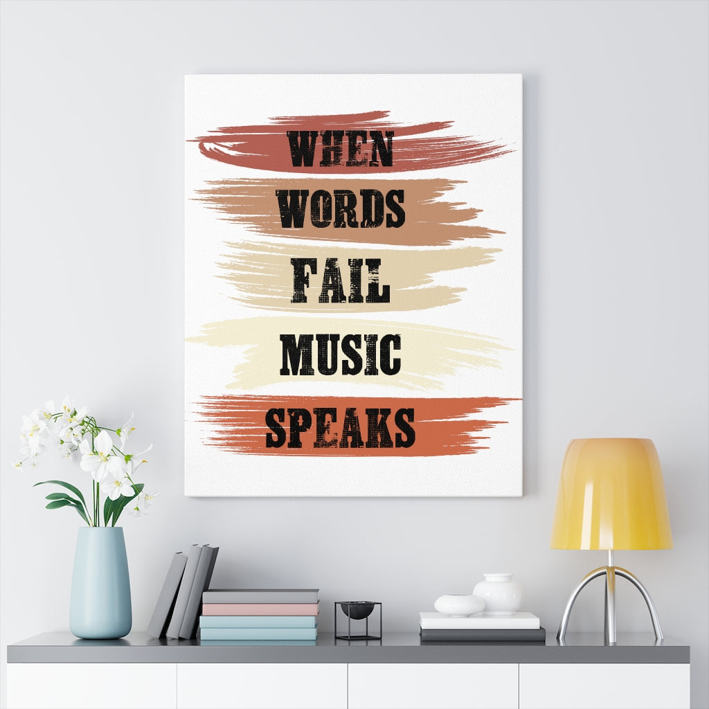 Scripture Walls Inspirational Wall Art When Words Fail Music Speaks Wall Art Motivation Wall Decor for Home Office Gym Inspiring Success Quote Print Ready to Hang Unframed-Express Your Love Gifts