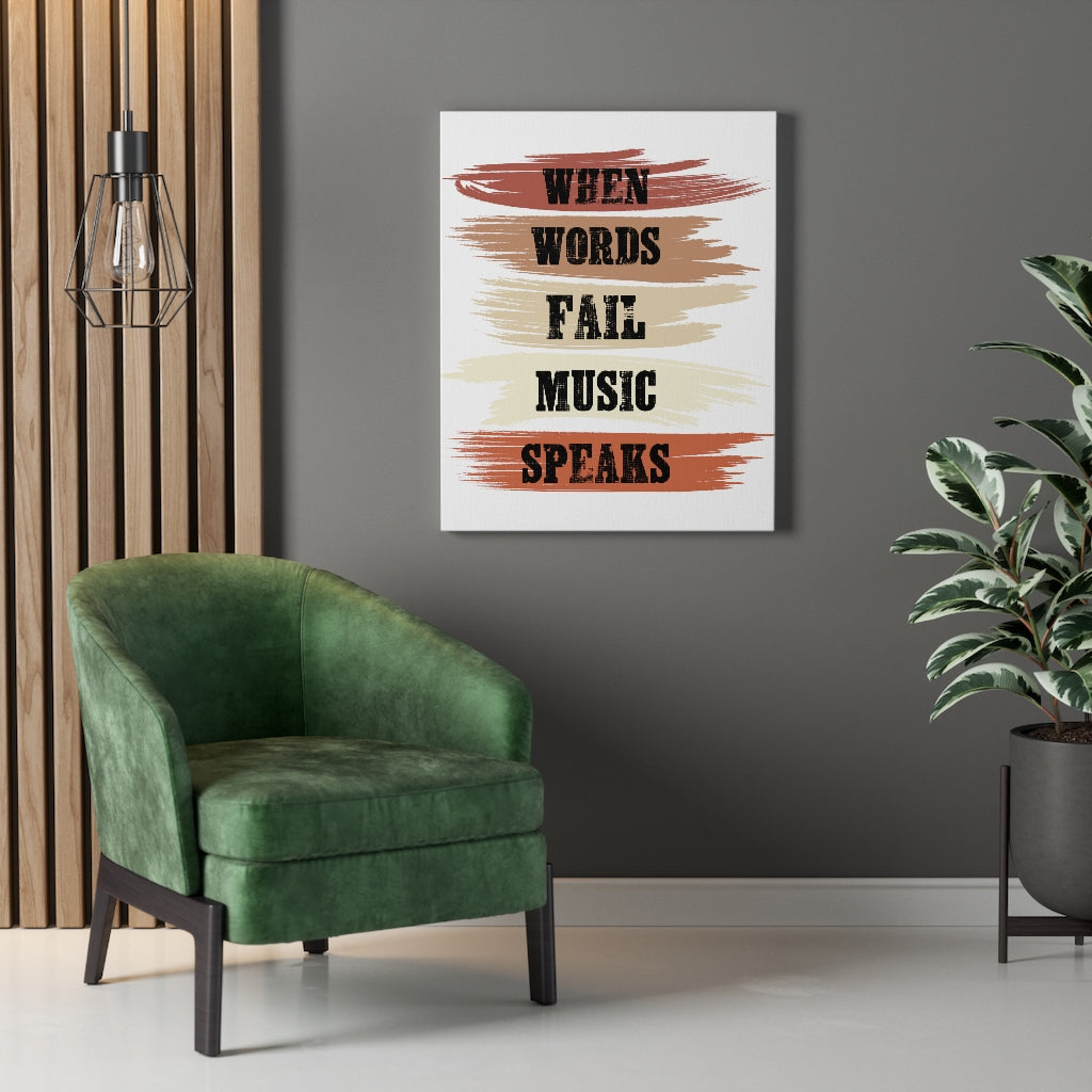 Scripture Walls Inspirational Wall Art When Words Fail Music Speaks Wall Art Motivation Wall Decor for Home Office Gym Inspiring Success Quote Print Ready to Hang Unframed-Express Your Love Gifts