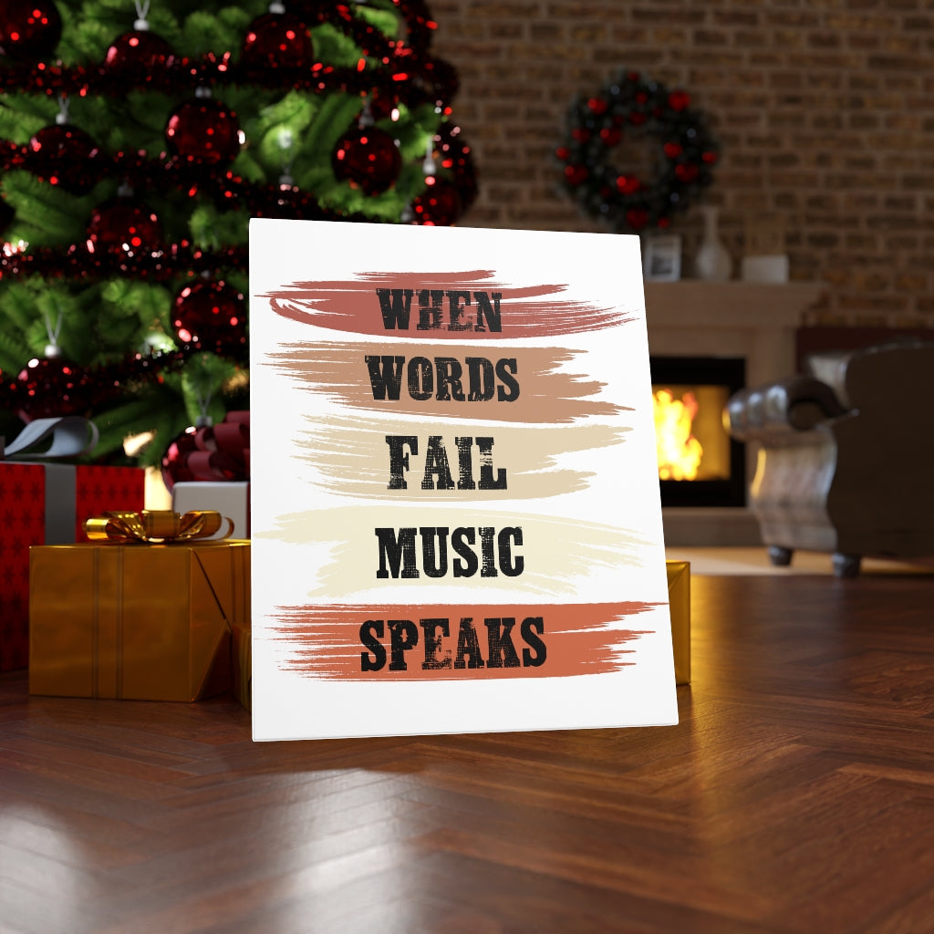 Scripture Walls Inspirational Wall Art When Words Fail Music Speaks Wall Art Motivation Wall Decor for Home Office Gym Inspiring Success Quote Print Ready to Hang Unframed-Express Your Love Gifts