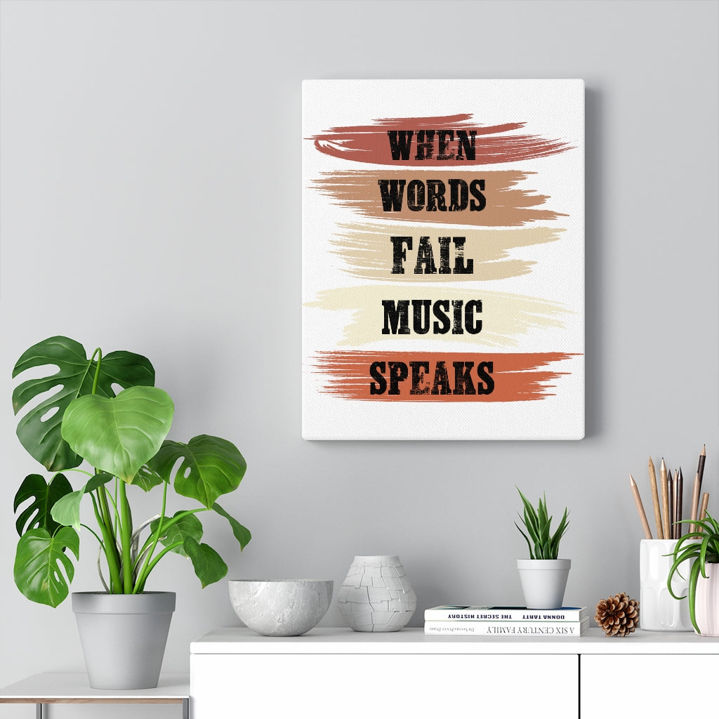Scripture Walls Inspirational Wall Art When Words Fail Music Speaks Wall Art Motivation Wall Decor for Home Office Gym Inspiring Success Quote Print Ready to Hang Unframed-Express Your Love Gifts
