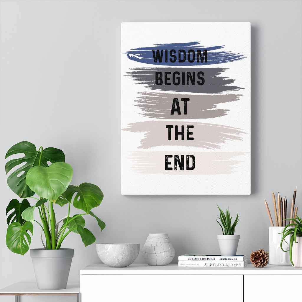 Scripture Walls Inspirational Wall Art Wisdom Begins At The End Wall Art Motivation Wall Decor for Home Office Gym Inspiring Success Quote Print Ready to Hang Unframed-Express Your Love Gifts